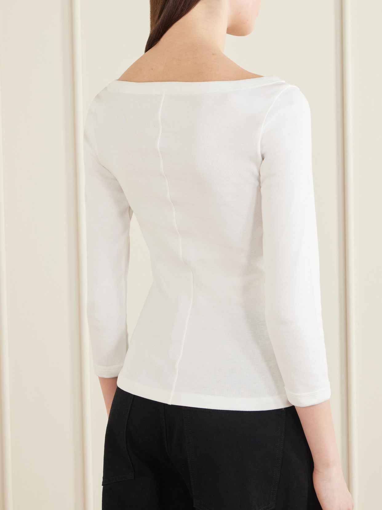Steffi Ribbed Organic Cotton-Jersey T-Shirt