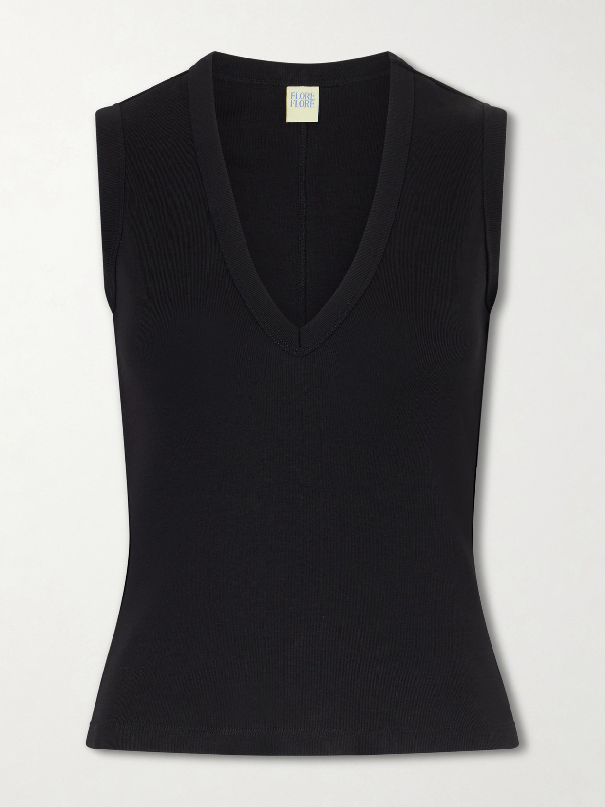 Flore Flore Dewi Organic Cotton-jersey Tank In Black