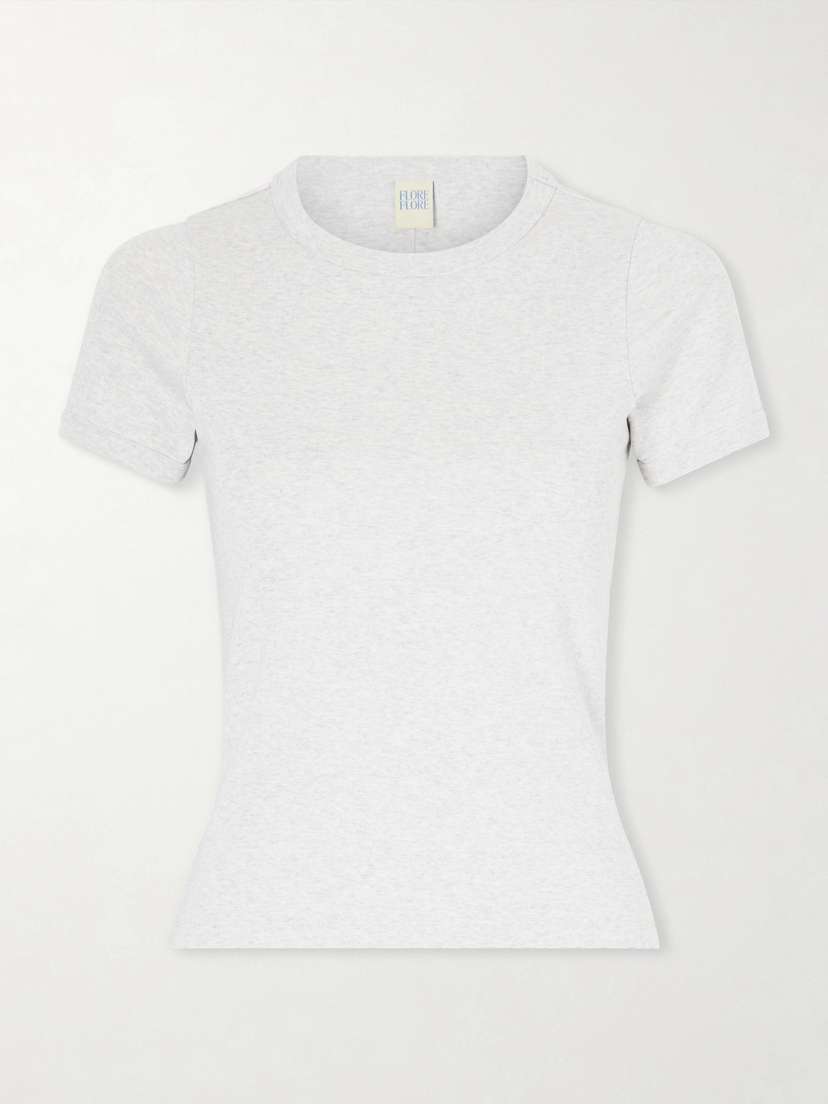FLORE FLORE Car Ribbed Organic Cotton-jersey T-shirt