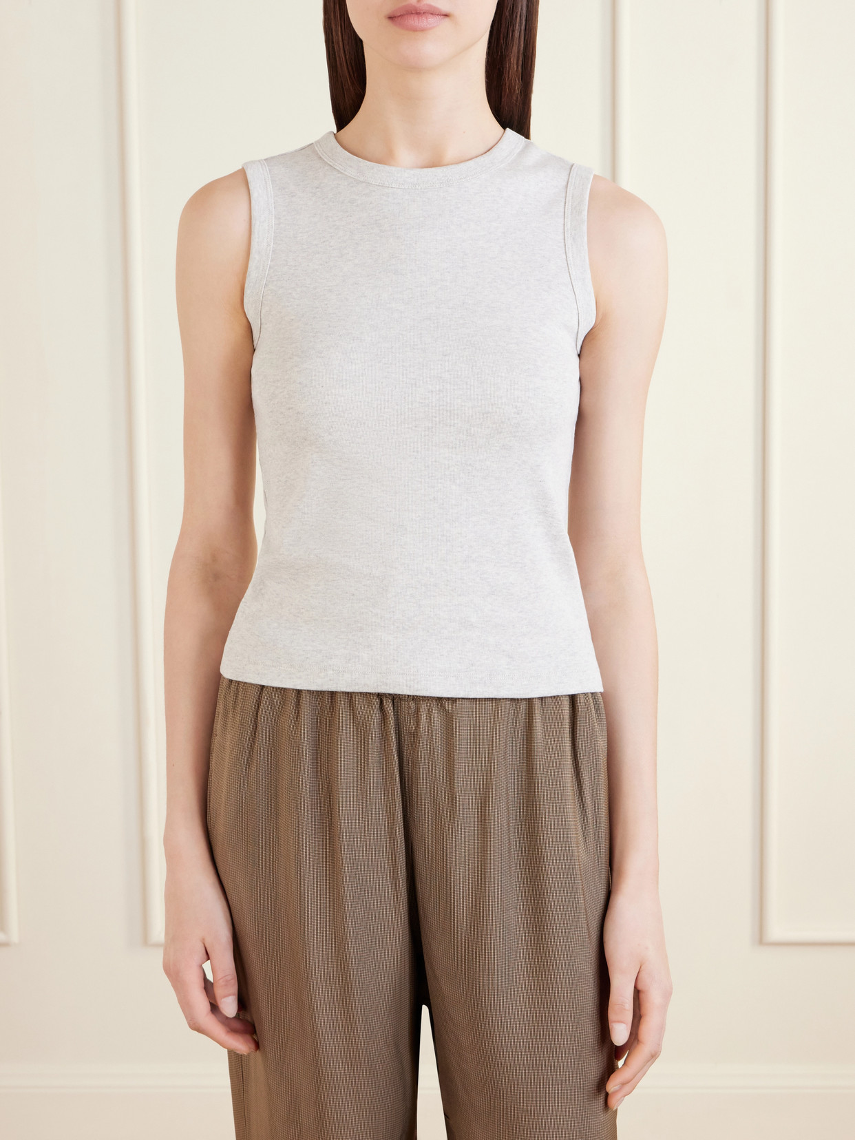 Esmé Ribbed Organic Cotton-Jersey Tank