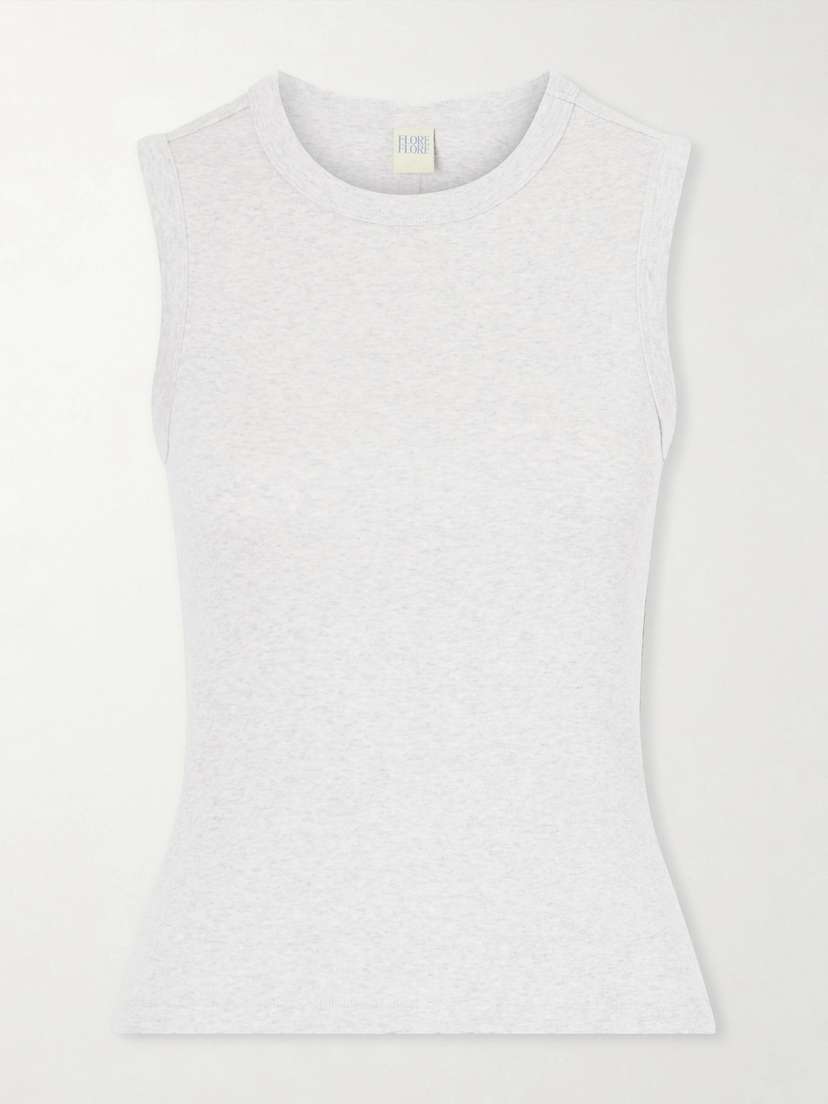 FLORE FLORE Esmé Ribbed Organic Cotton-jersey Tank