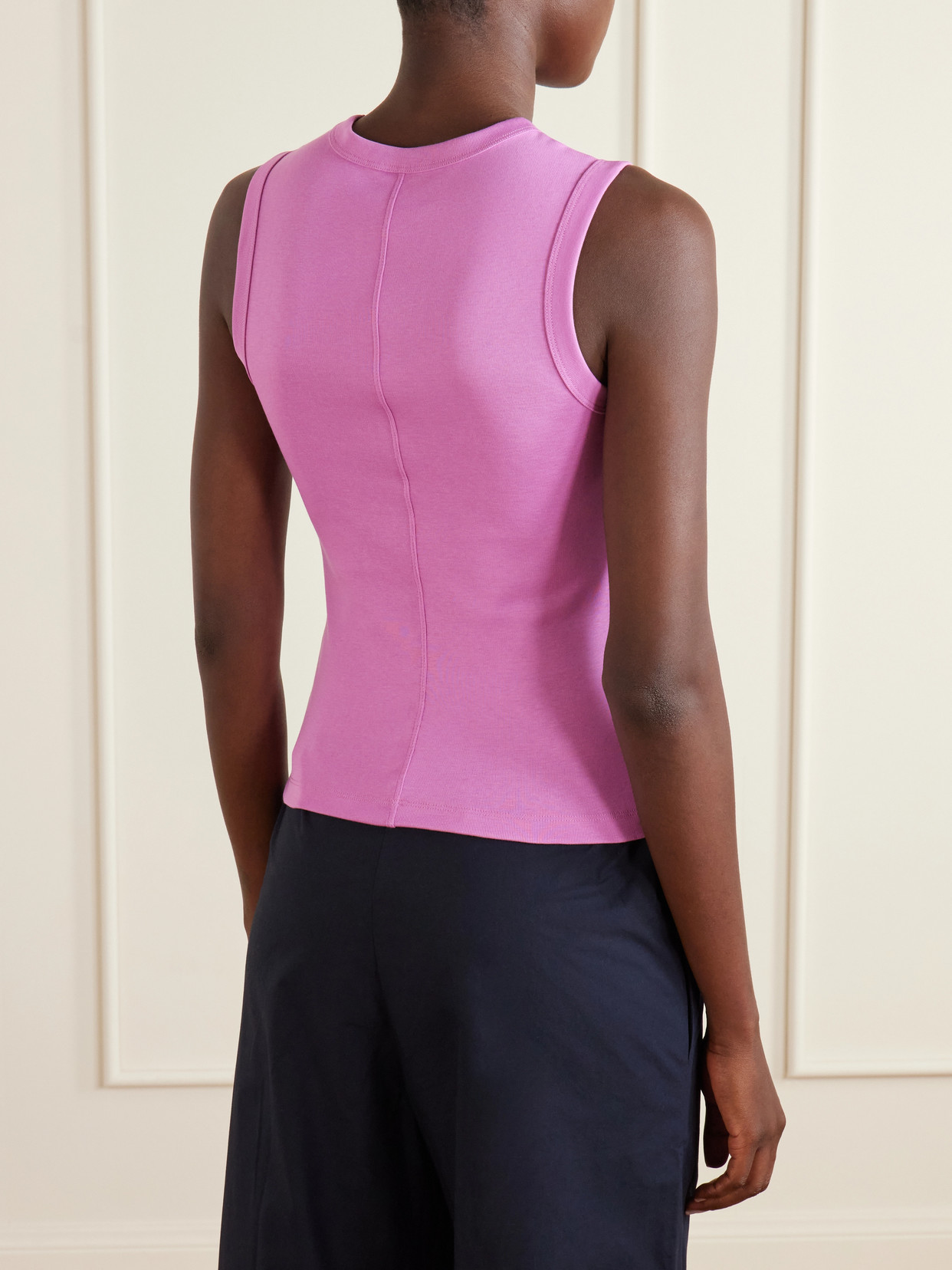 Esmé Ribbed Organic Cotton-Jersey Tank