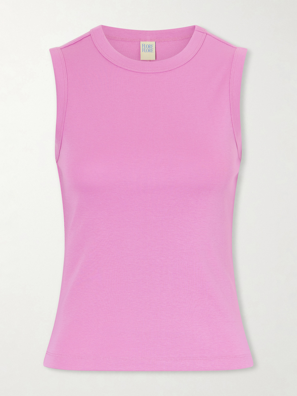 Flore Flore Esmé Ribbed Organic Cotton-jersey Tank In Pink