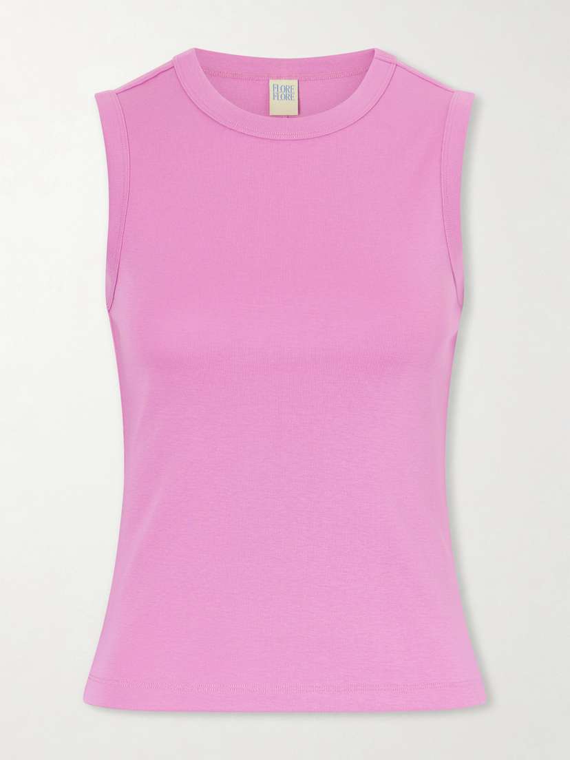 FLORE FLORE Esmé Ribbed Organic Cotton-jersey Tank