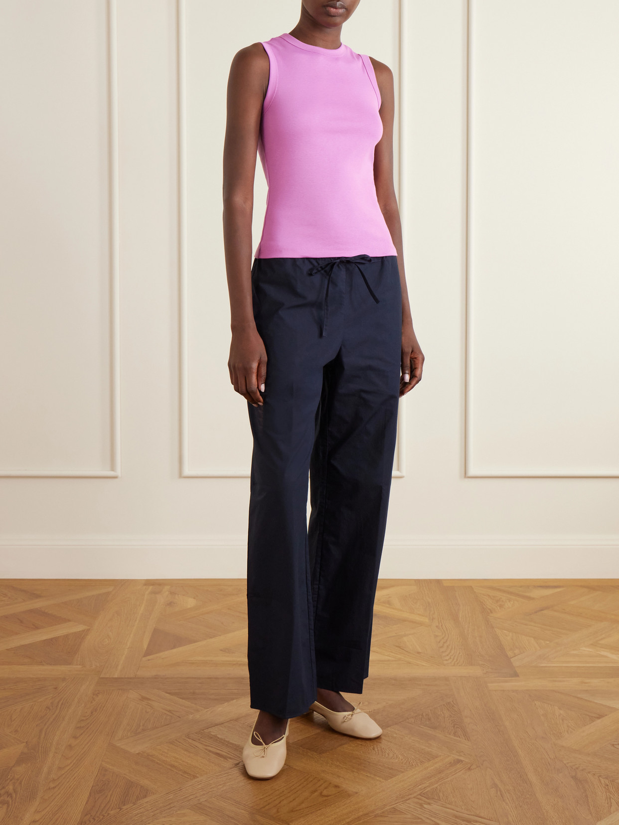Esmé Ribbed Organic Cotton-Jersey Tank
