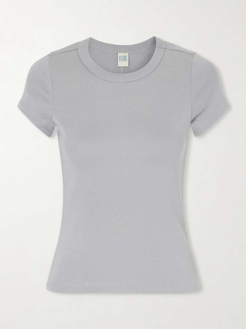 FLORE FLORE Car Baby Tee Ribbed Organic Cotton-jersey T-shirt
