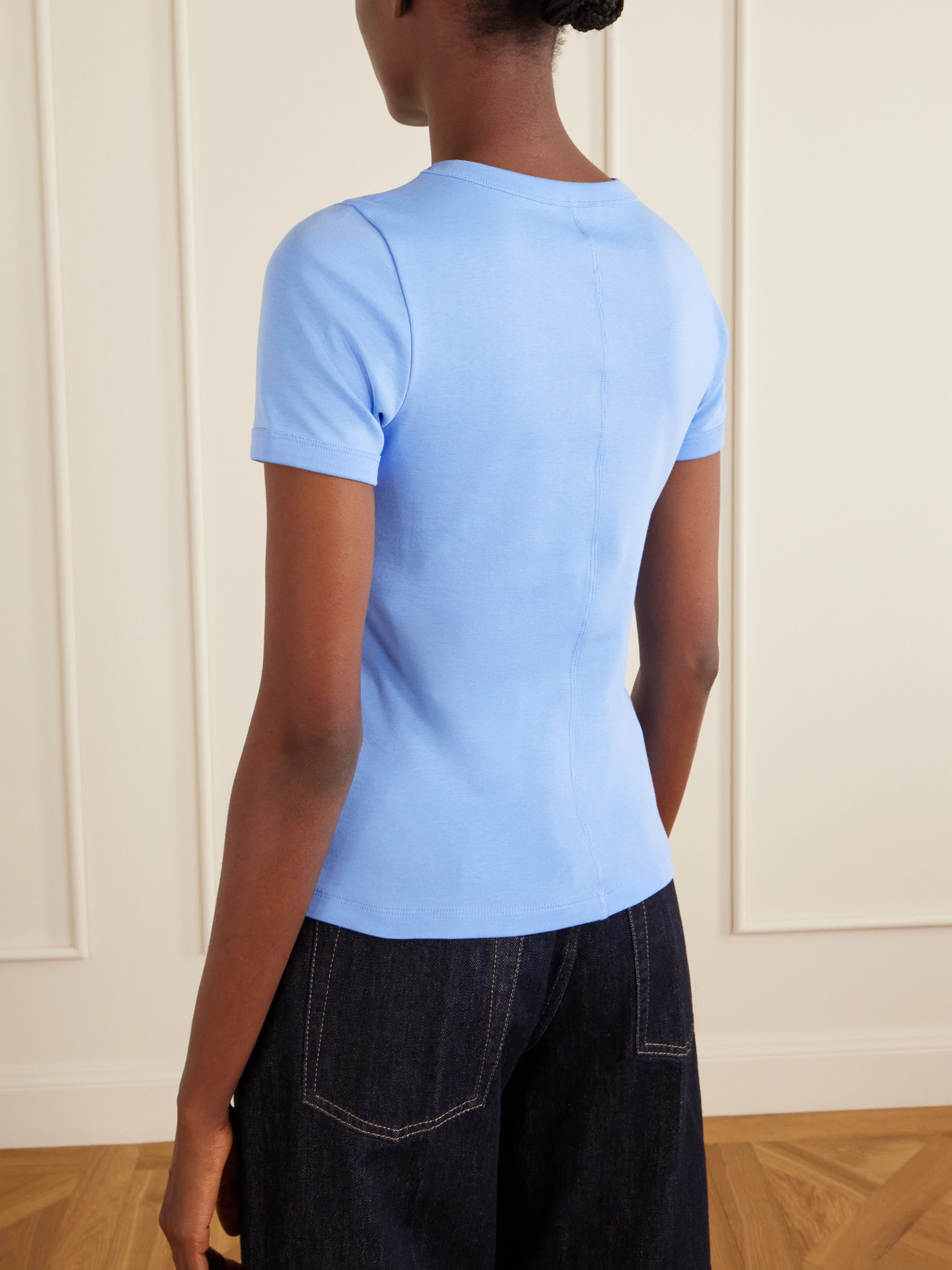 Car Ribbed Organic Cotton-Jersey T-Shirt