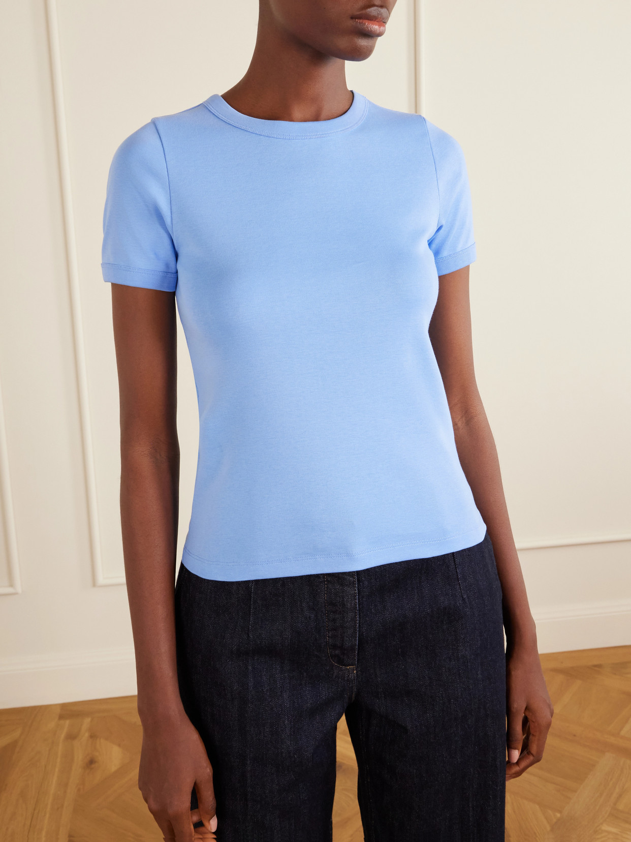 Car Ribbed Organic Cotton-Jersey T-Shirt