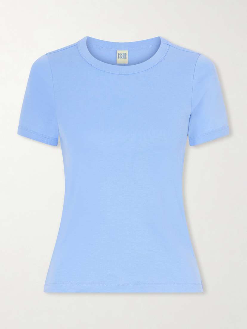 FLORE FLORE Car Ribbed Organic Cotton-jersey T-shirt