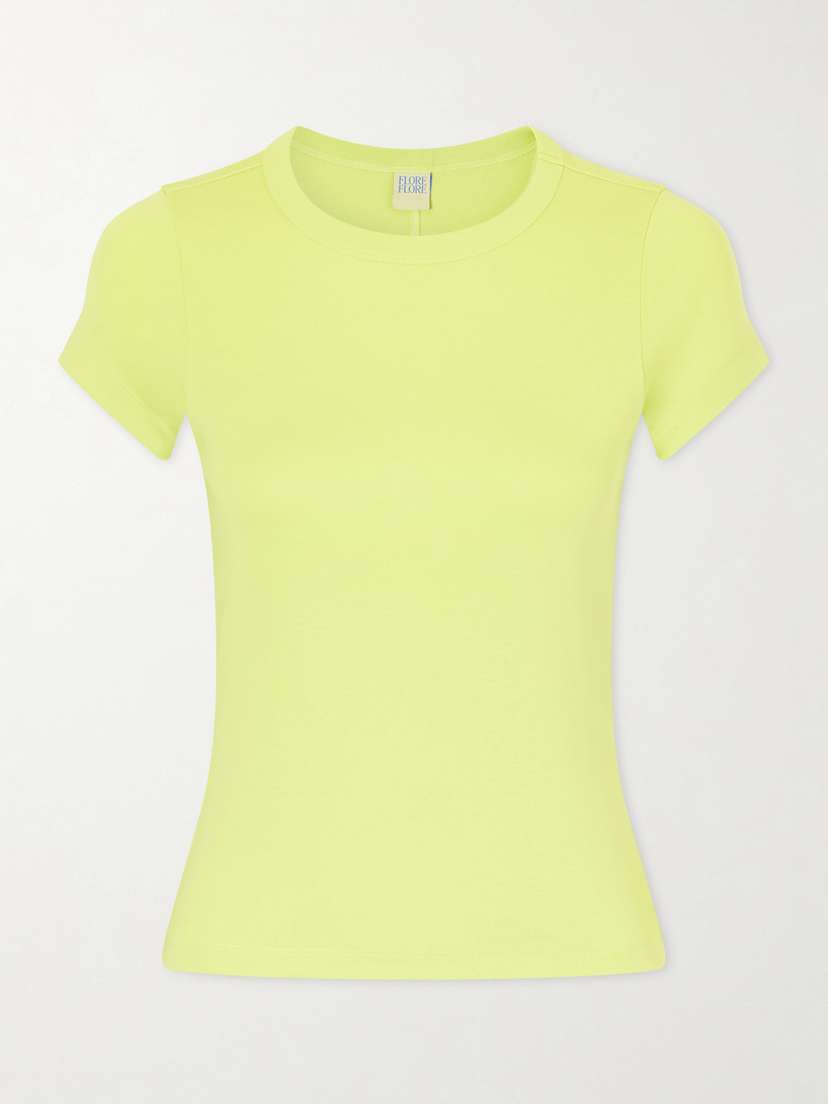 FLORE FLORE Car Baby Tee Ribbed Organic Cotton-jersey T-shirt