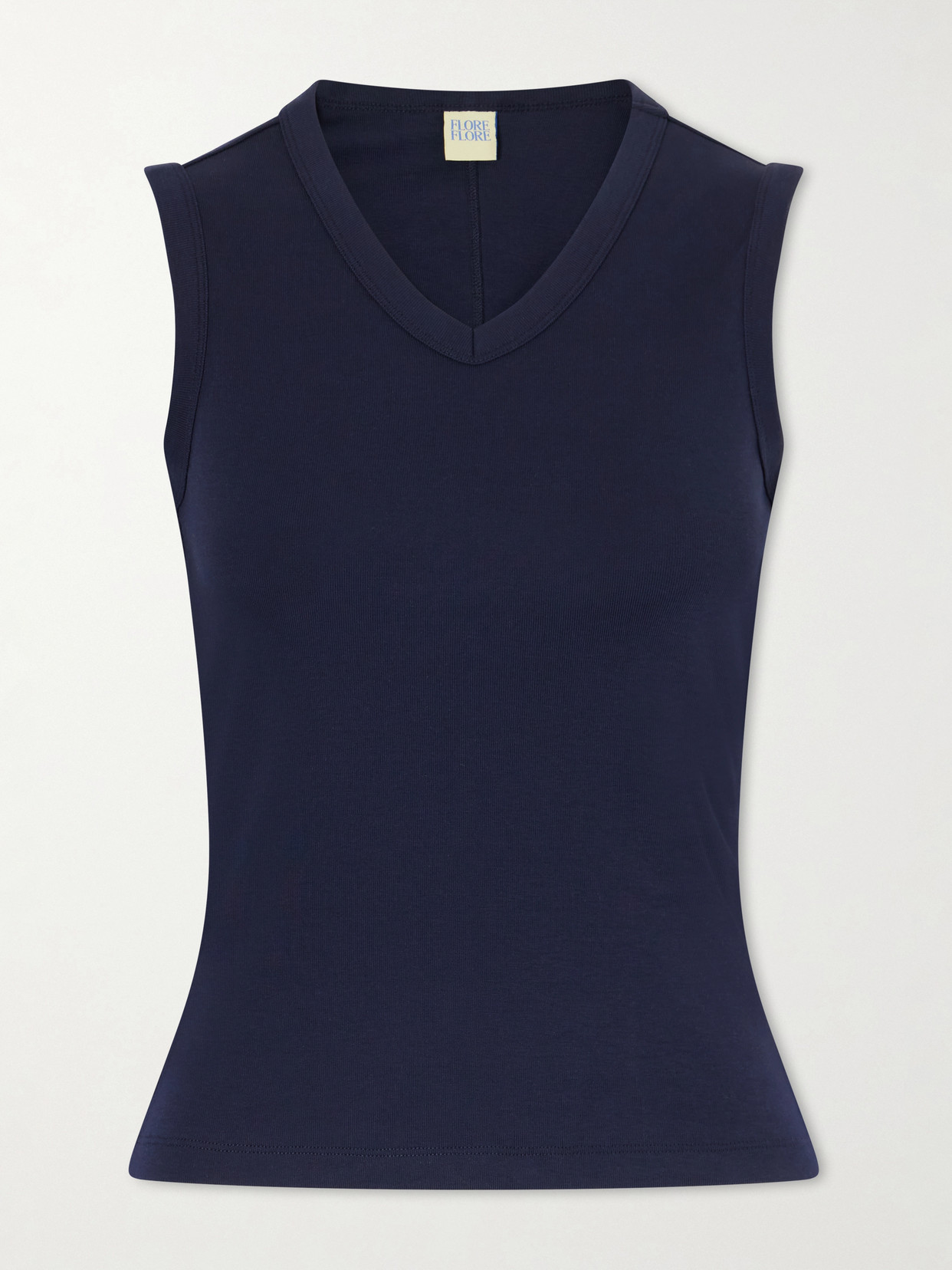 Flore Flore Jill Organic Cotton-jersey Tank In Blue