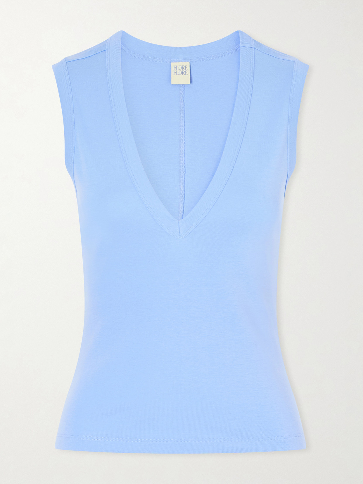 Flore Flore Dewi Organic Cotton Jersey Tank In Blue