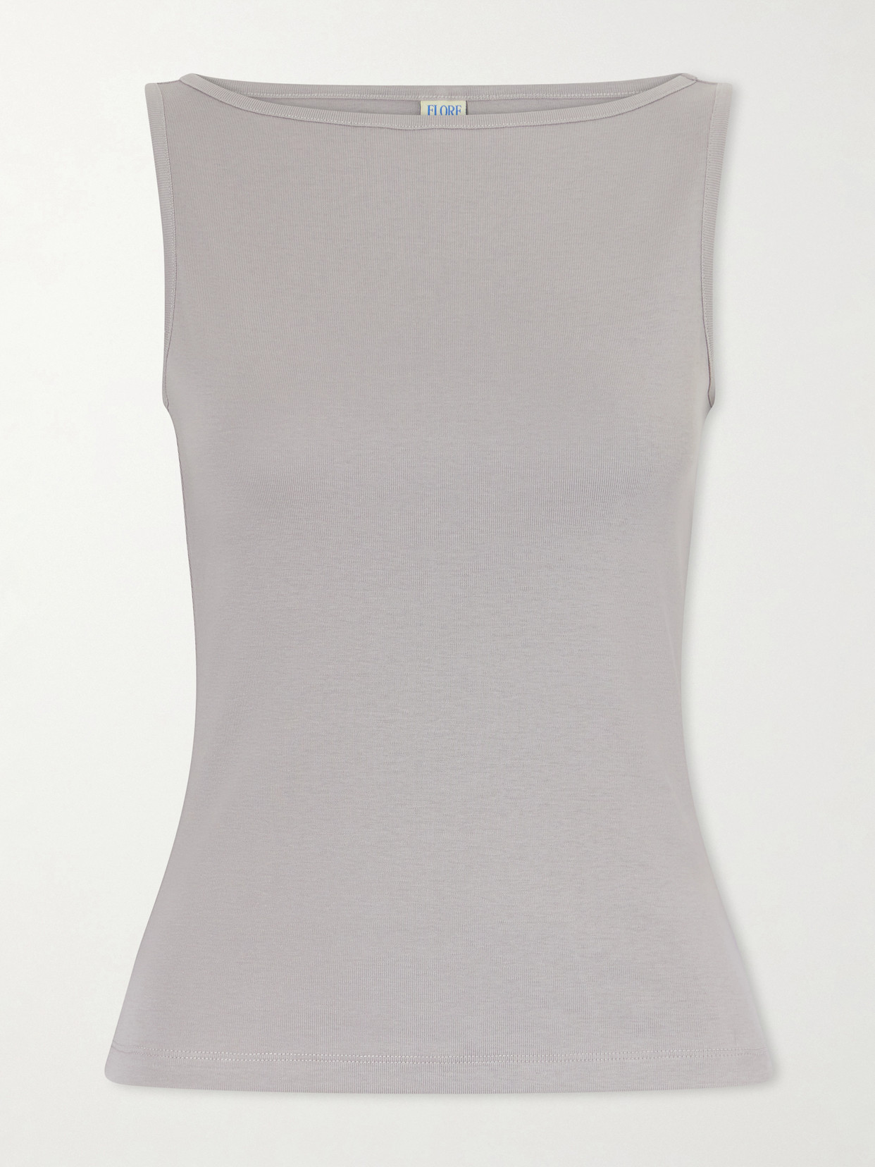 Flore Flore Timmi Ribbed Organic Cotton Tank In Gray
