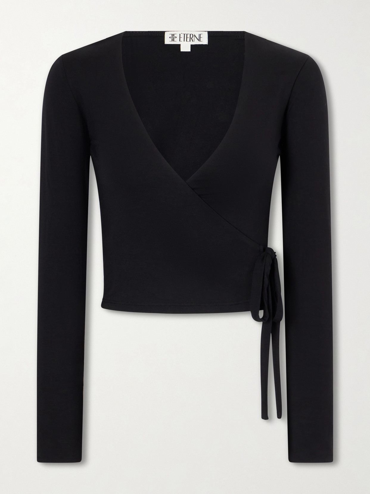 Éterne Wrap Top In Black - Size X-large