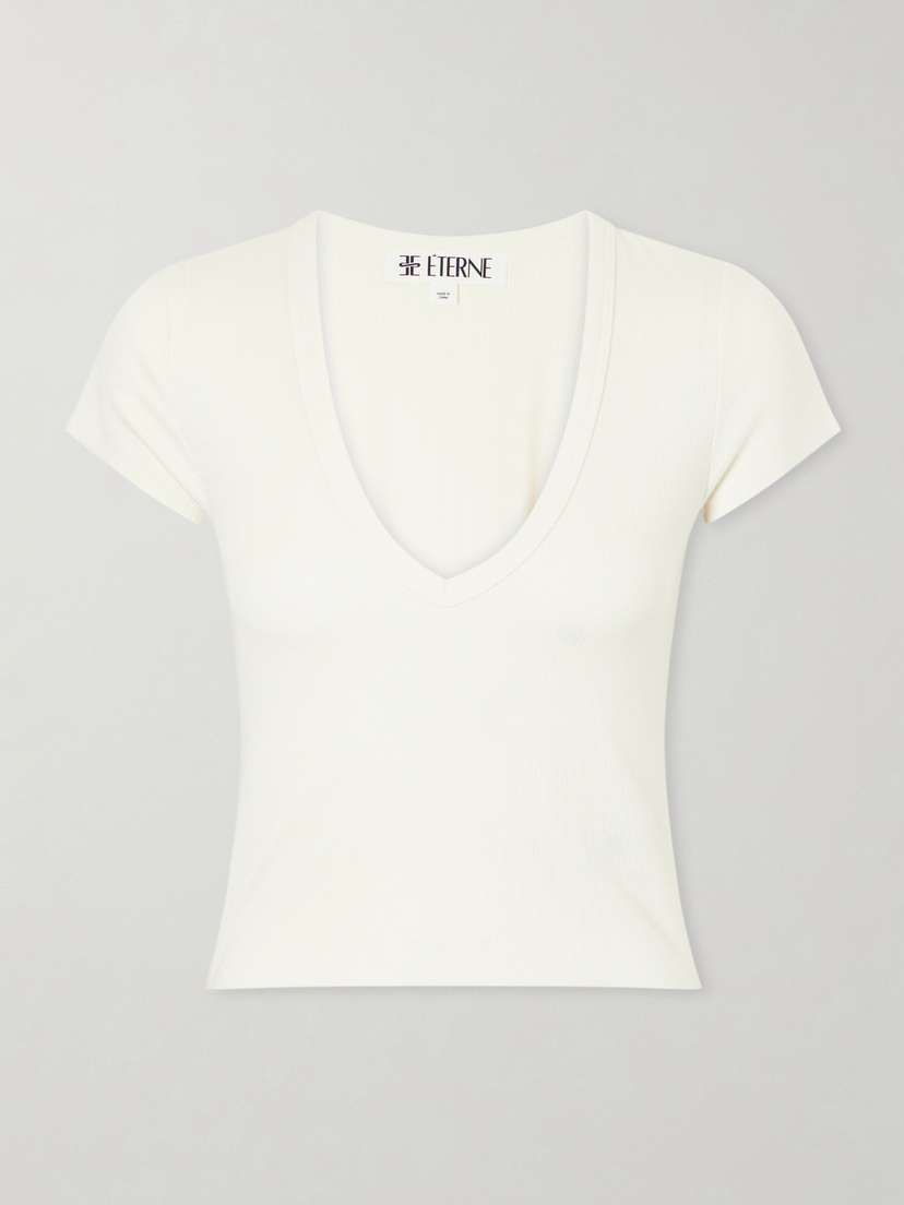 ÉTERNE Ribbed Jersey T-shirt
