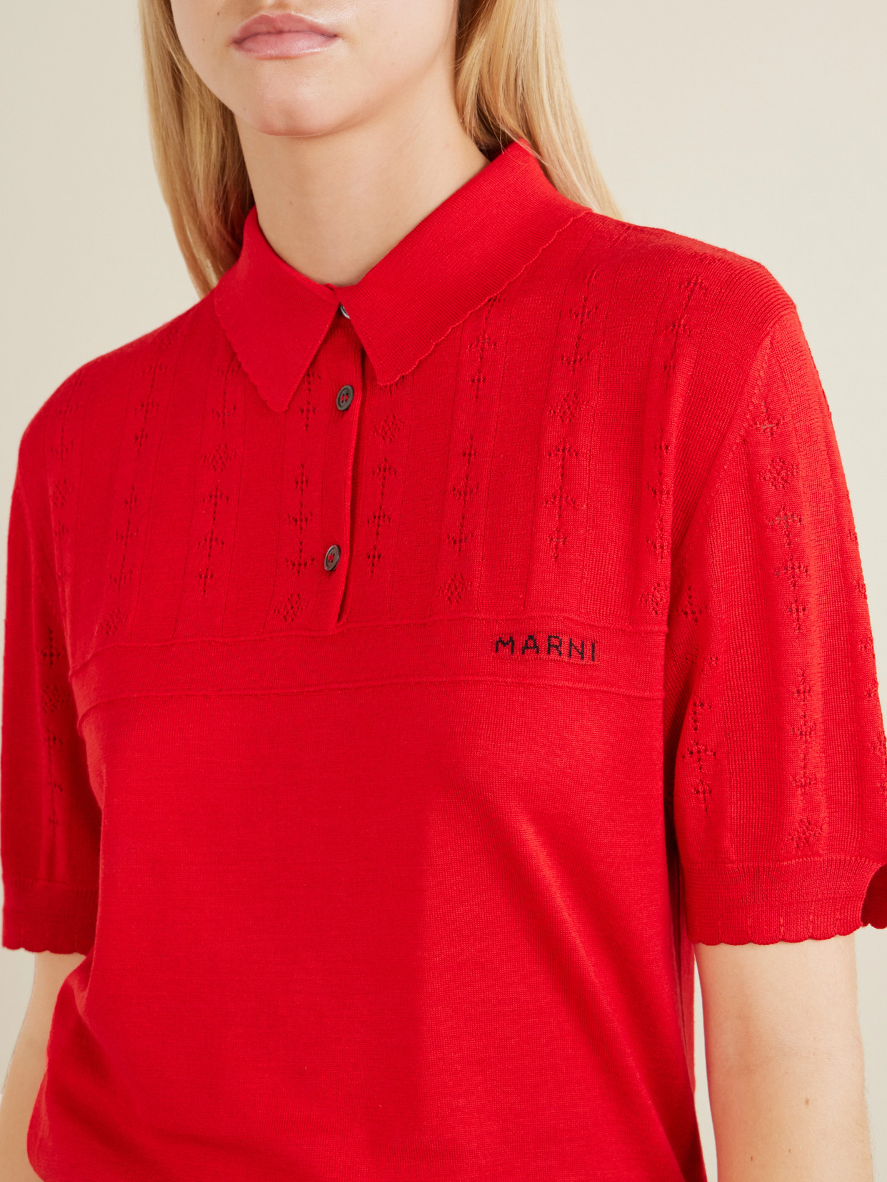 Patterned Wool And Silk-Blend Polo