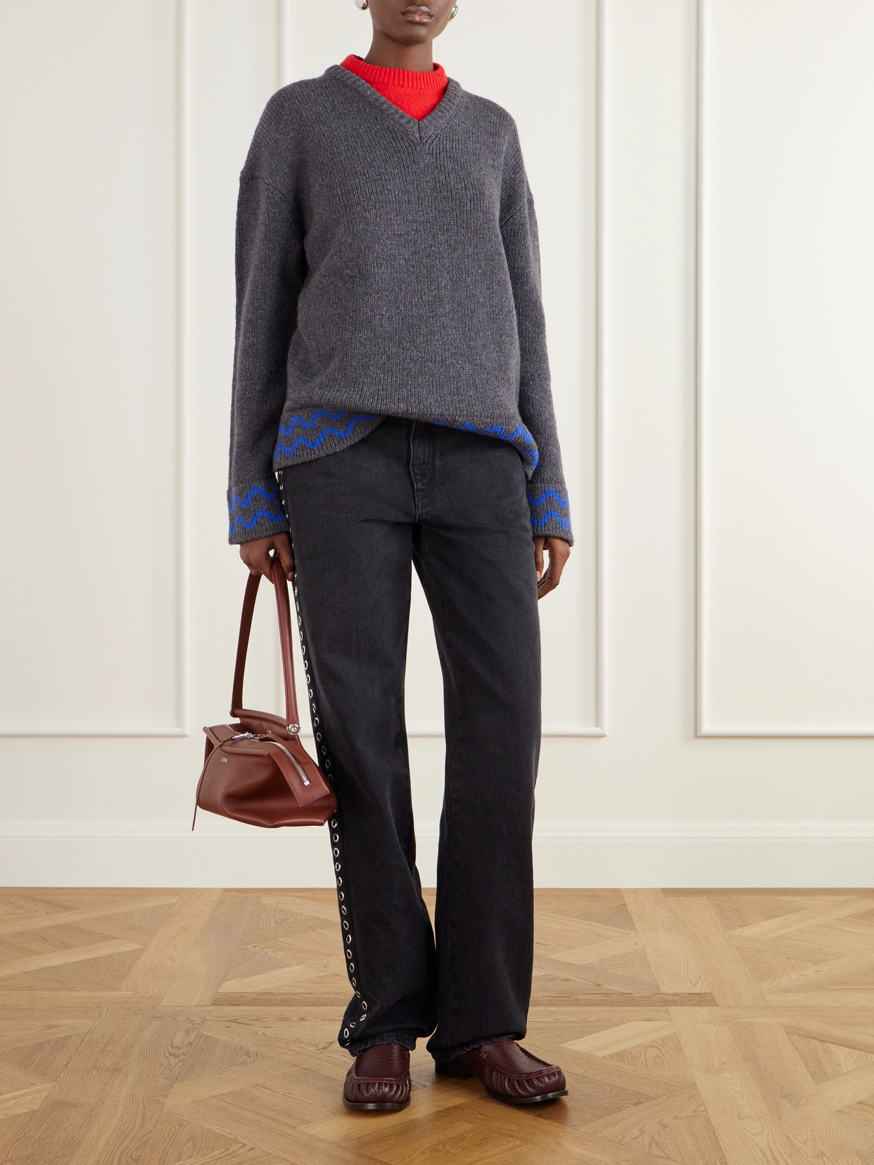 Embellished Mid-Rise Straight-Leg Jeans
