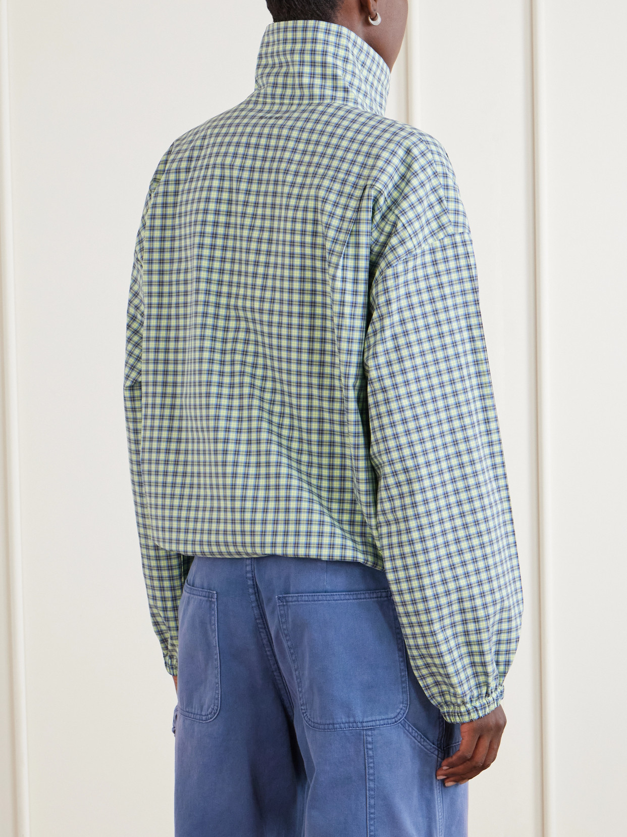 Marni Green Checked Poplin Blouse In Green