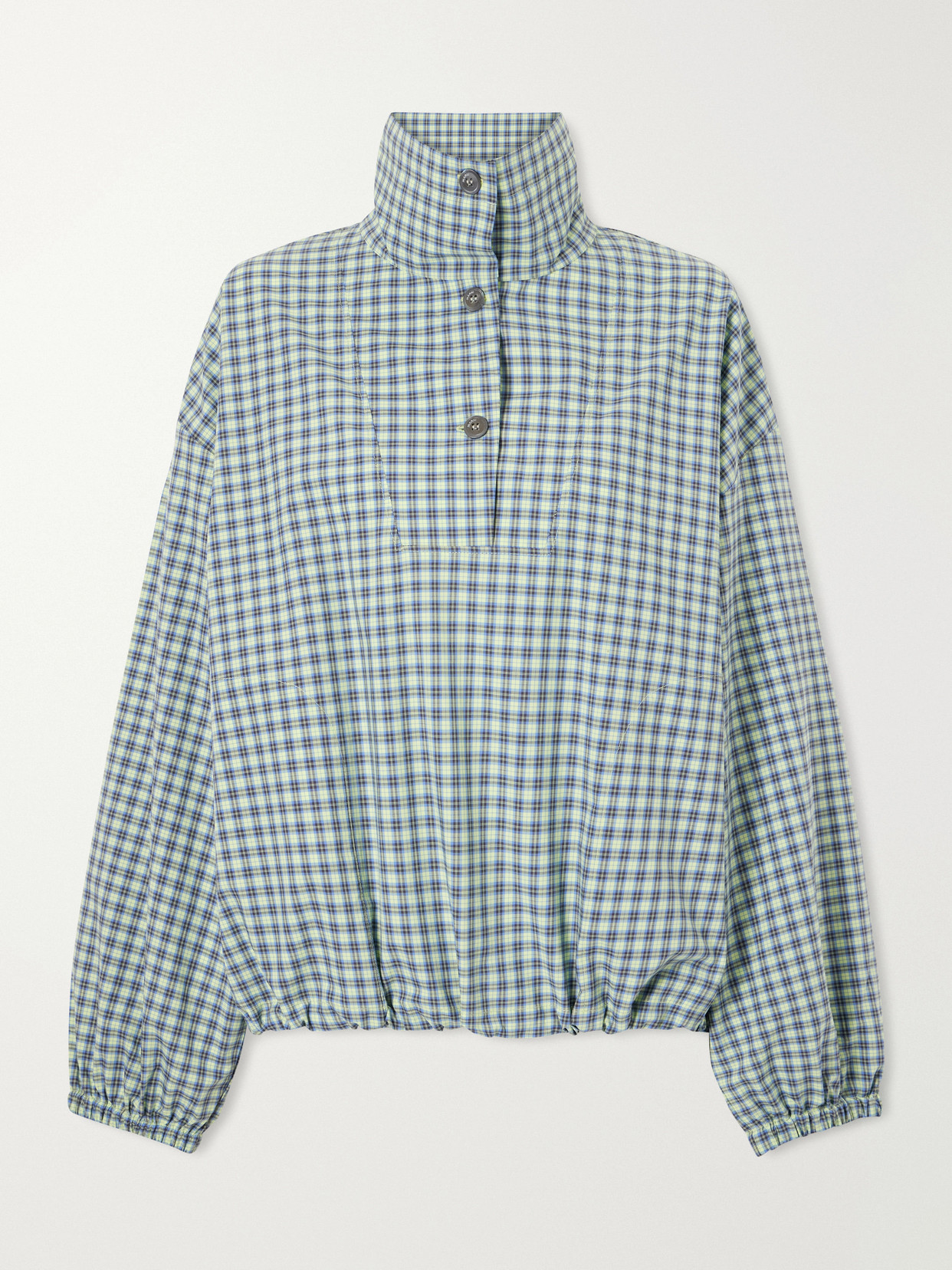 Marni Green Checked Poplin Blouse In Green