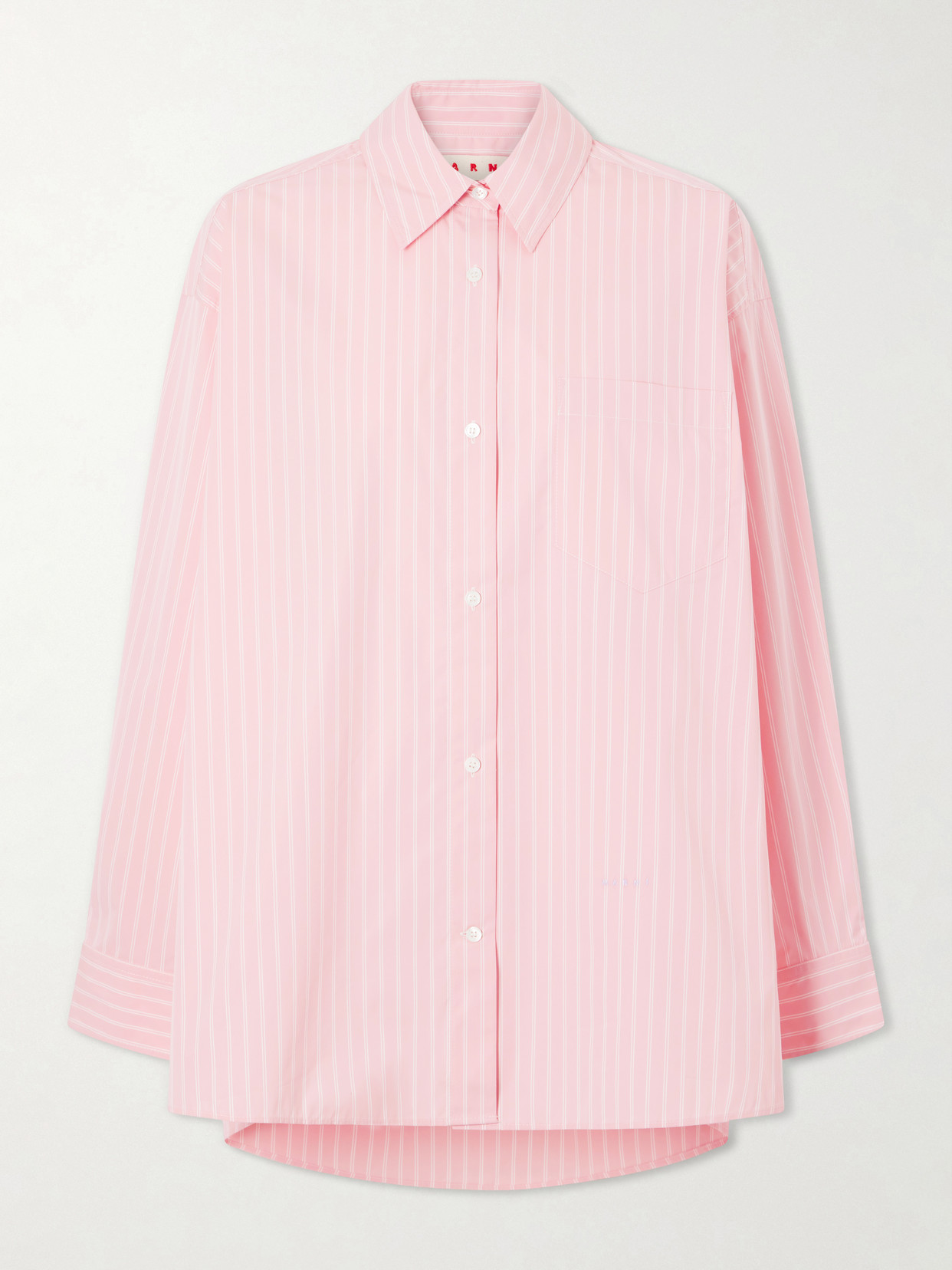 Marni - Striped Cotton-blend Shirt - Pink