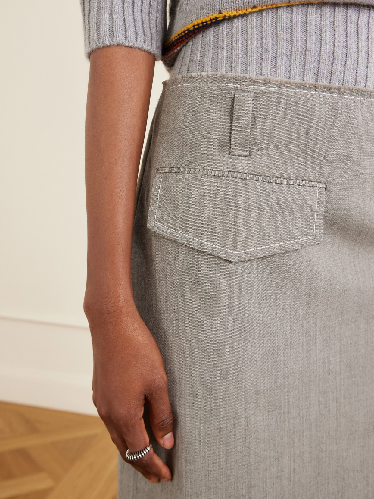 Pleated Virgin-Wool Midi