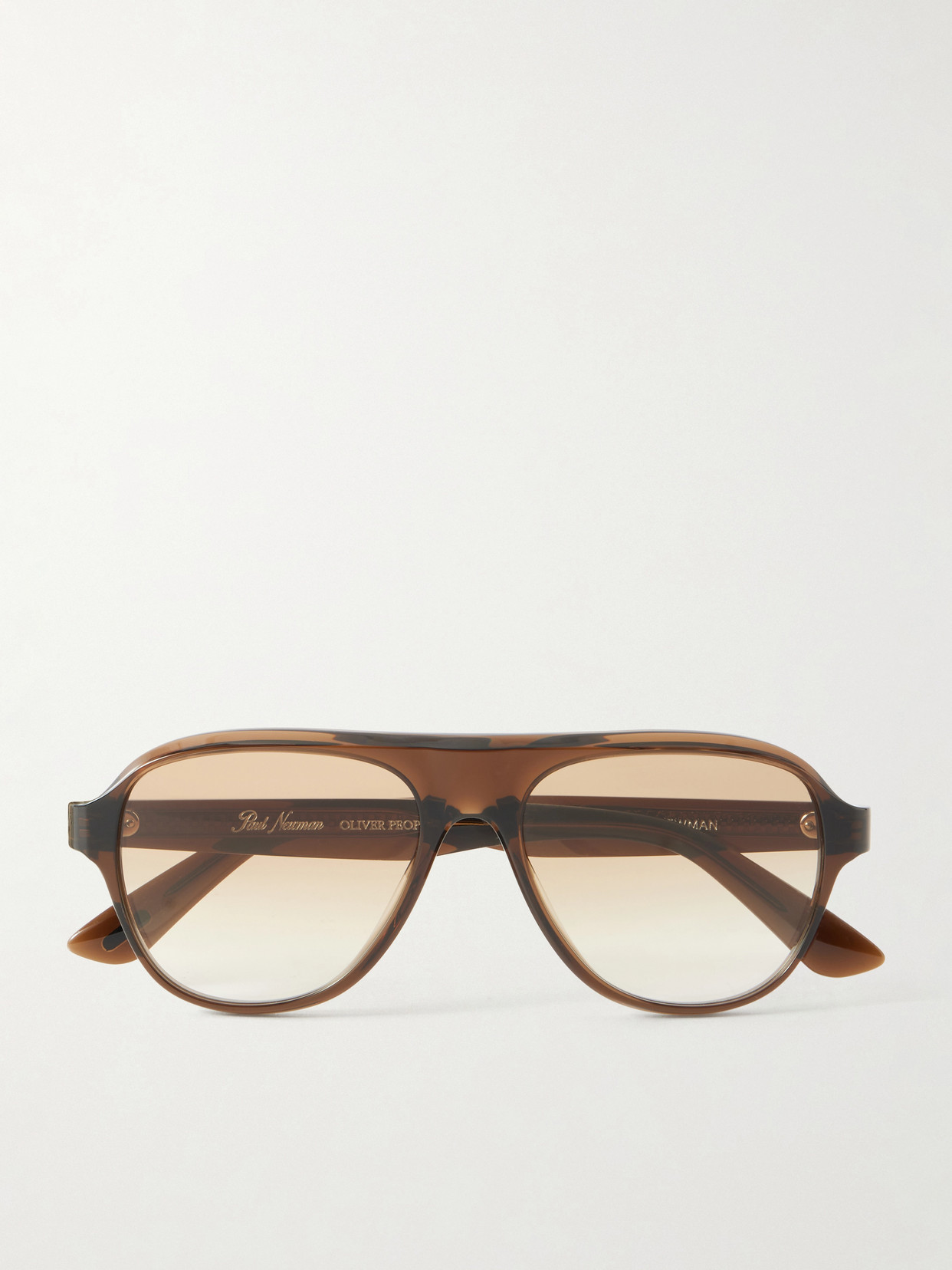 Oliver Peoples Paul Newman Aviator-style Acetate Sunglasses In Brown
