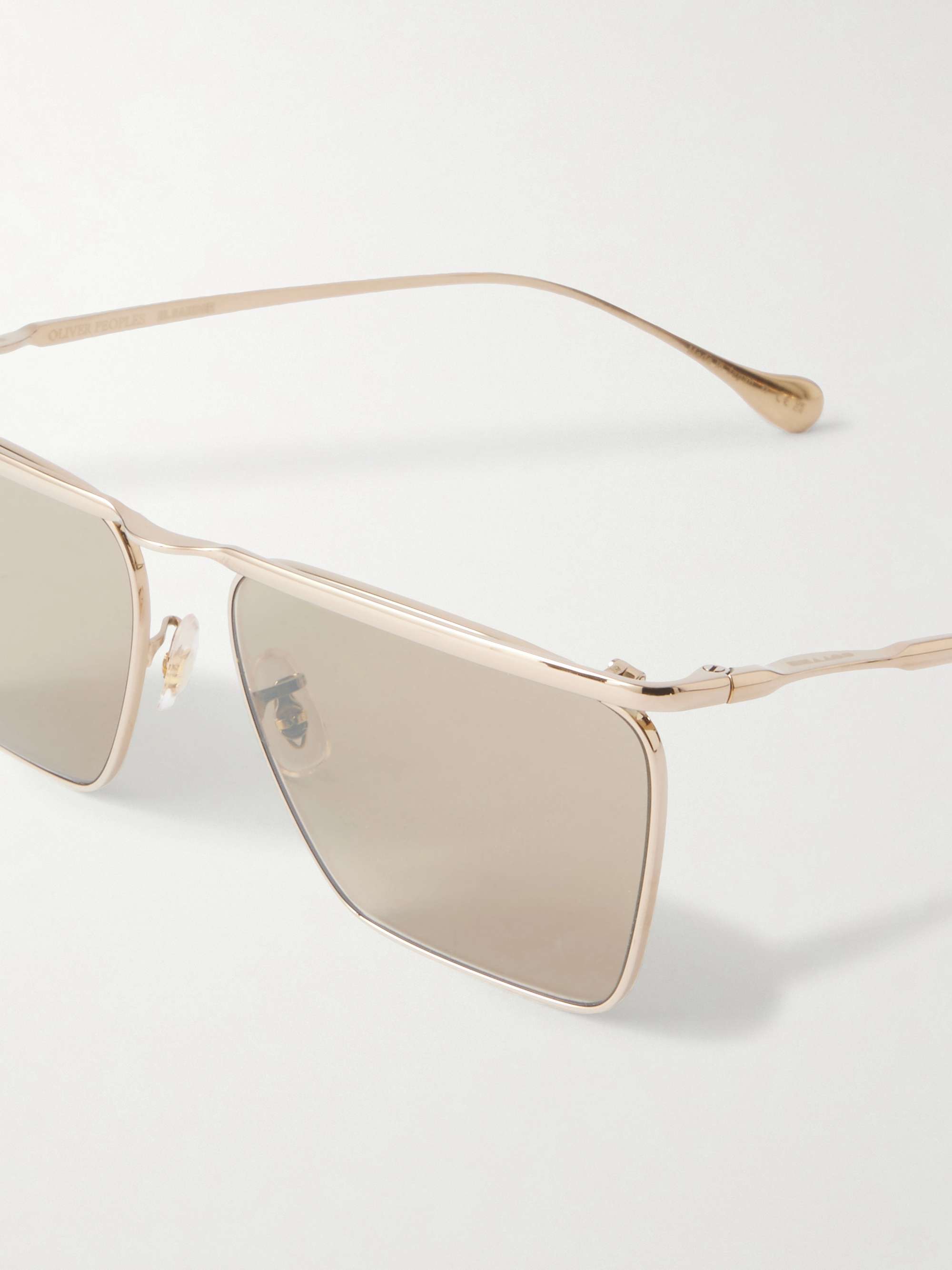 OLIVER PEOPLES + Jil Sander aviator-style gold-toned sunglasses