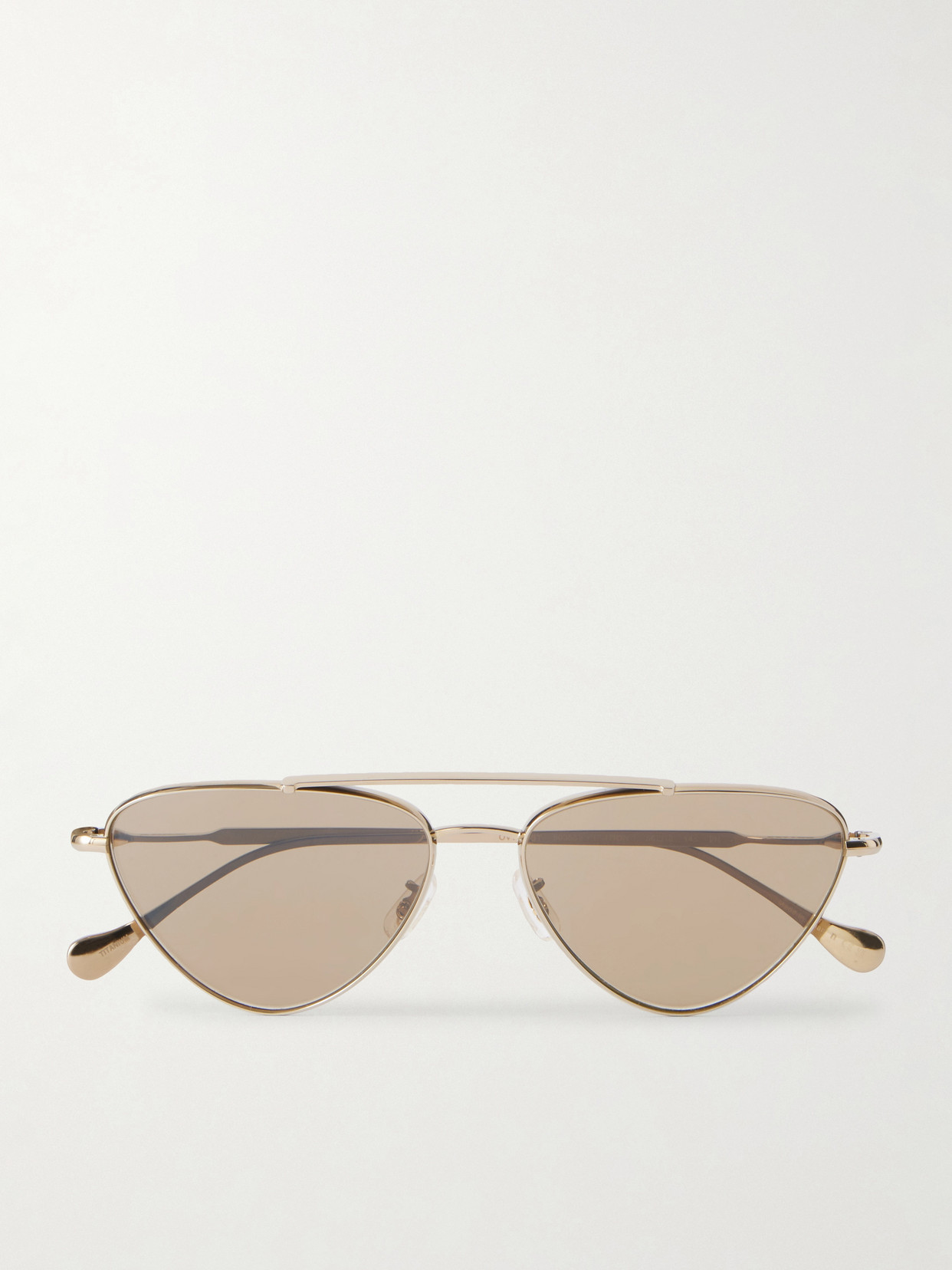 Oliver Peoples + Jil Sander Aviator-style Gold-tone Titanium Sunglasses