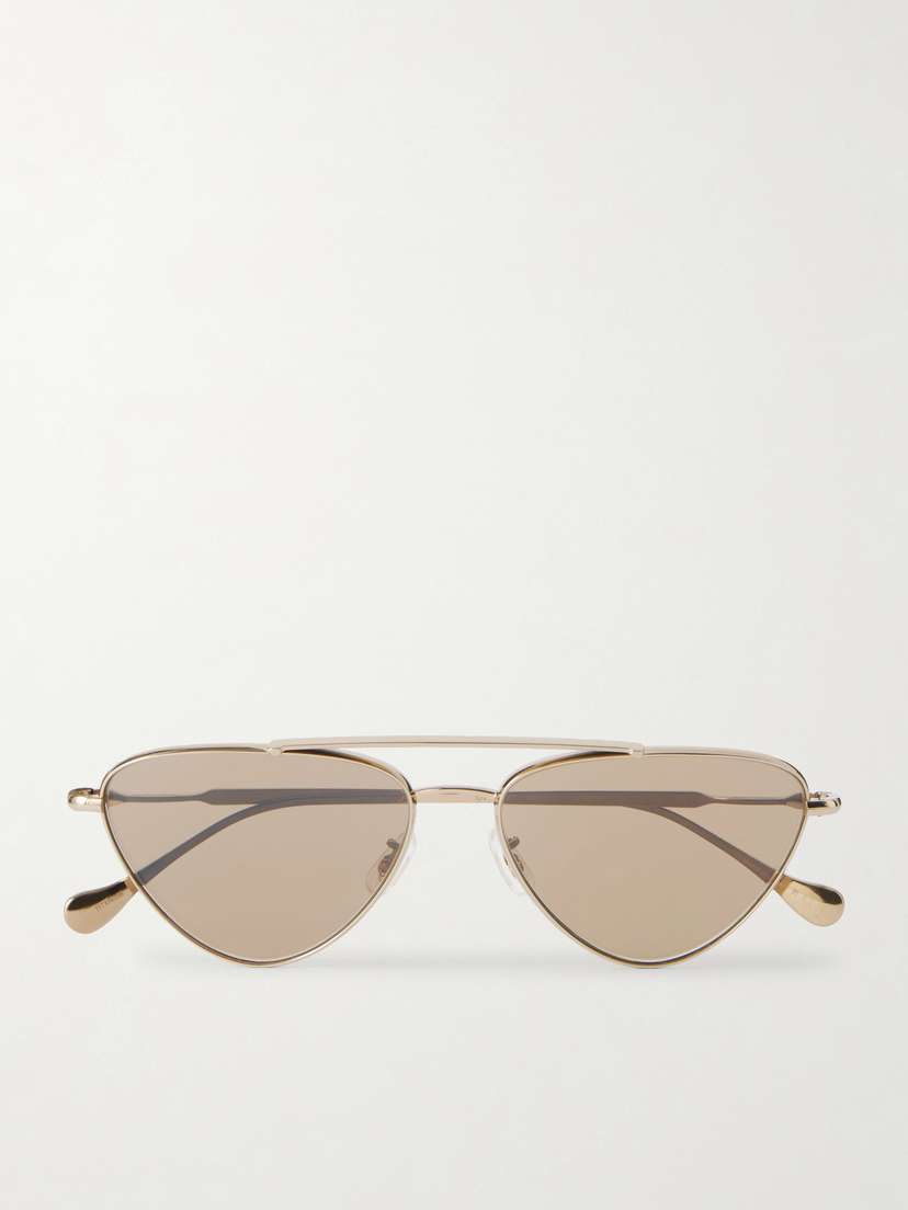 Oliver Peoples + Jil Sander Aviator-style Gold-tone Titanium Sunglasses