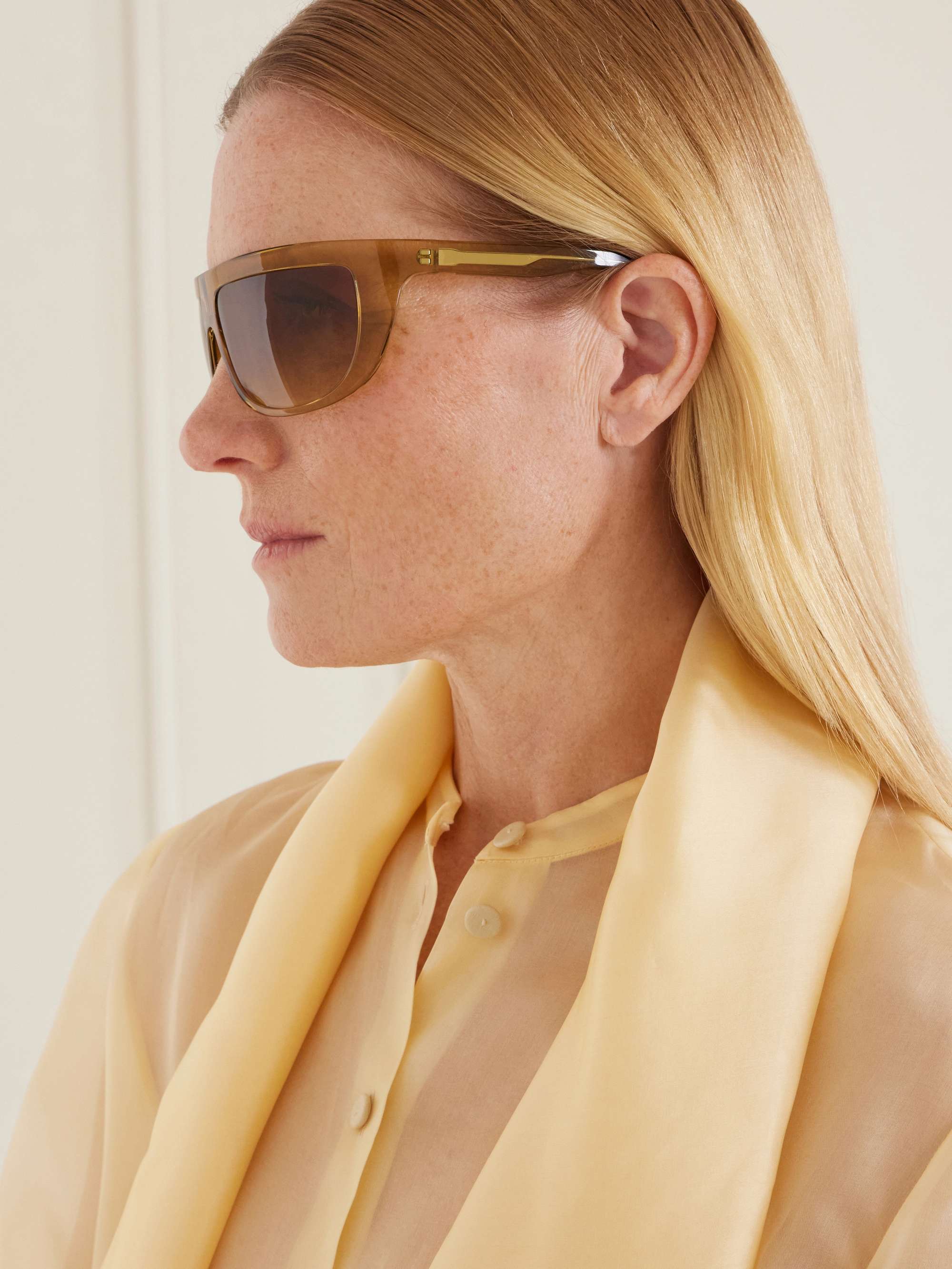 OLIVER PEOPLES + Khaite 1974C D-frame acetate sunglasses | NET-A