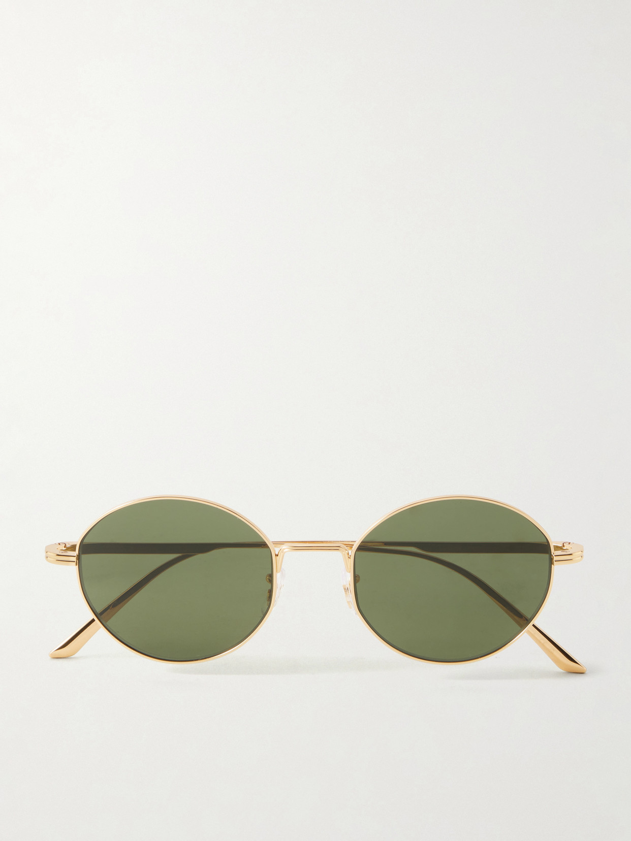 Oliver Peoples 1994c Round-frame Metal Sunglasses In Green