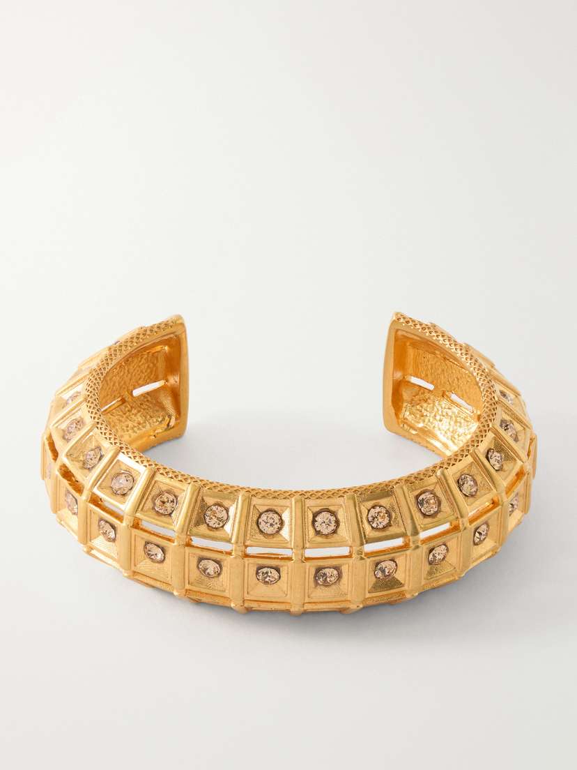 Sonia Petroff Lobster Vibe Gold-plated Crystal Cuff