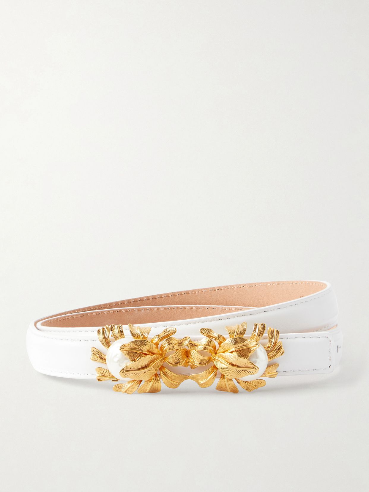 moonflower embellished leather belt