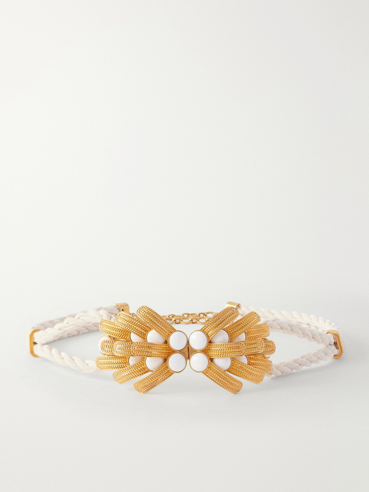Sonia Petroff Orofina Gold-plated, Suede And Resin Belt