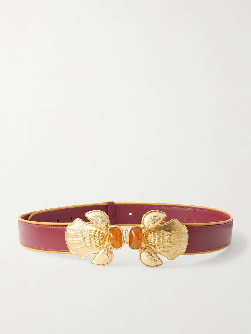 Sonia Petroff Bee Gold-tone And Leather Belt