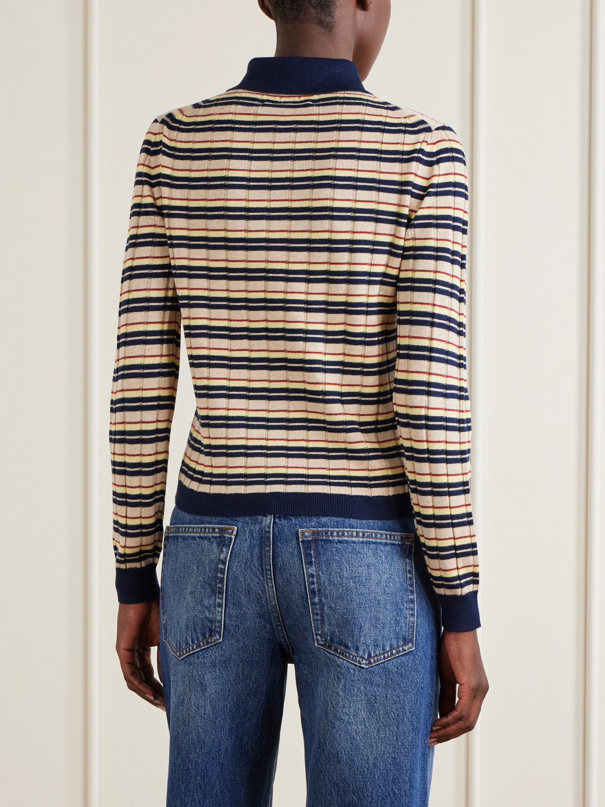 Striped Silk And Linen-Blend Polo