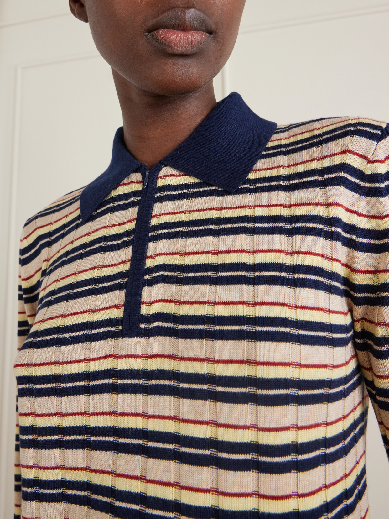 Striped Silk And Linen-Blend Polo