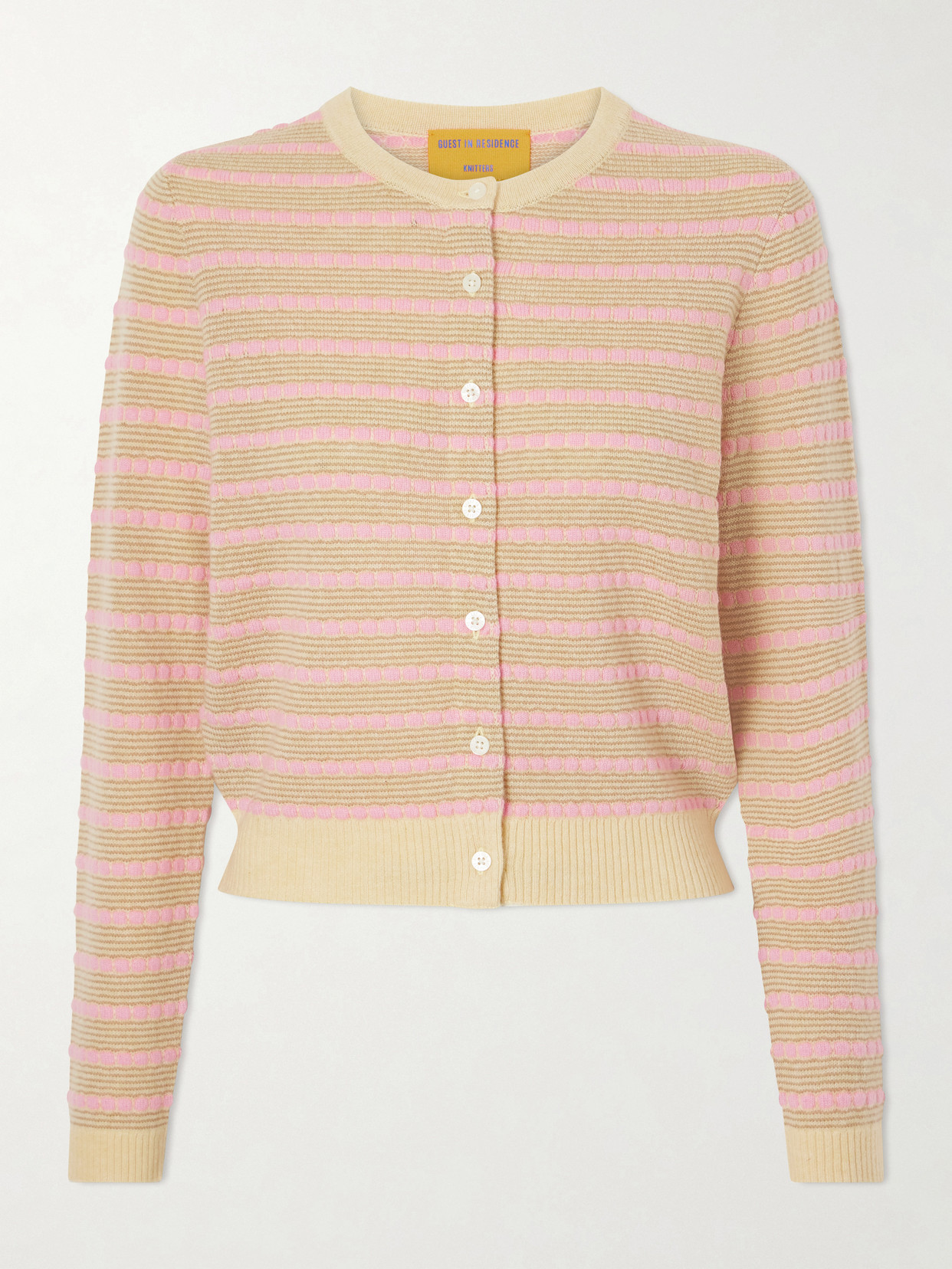 Guest In Residence - Jane Striped Cashmere Cardigan - Yellow