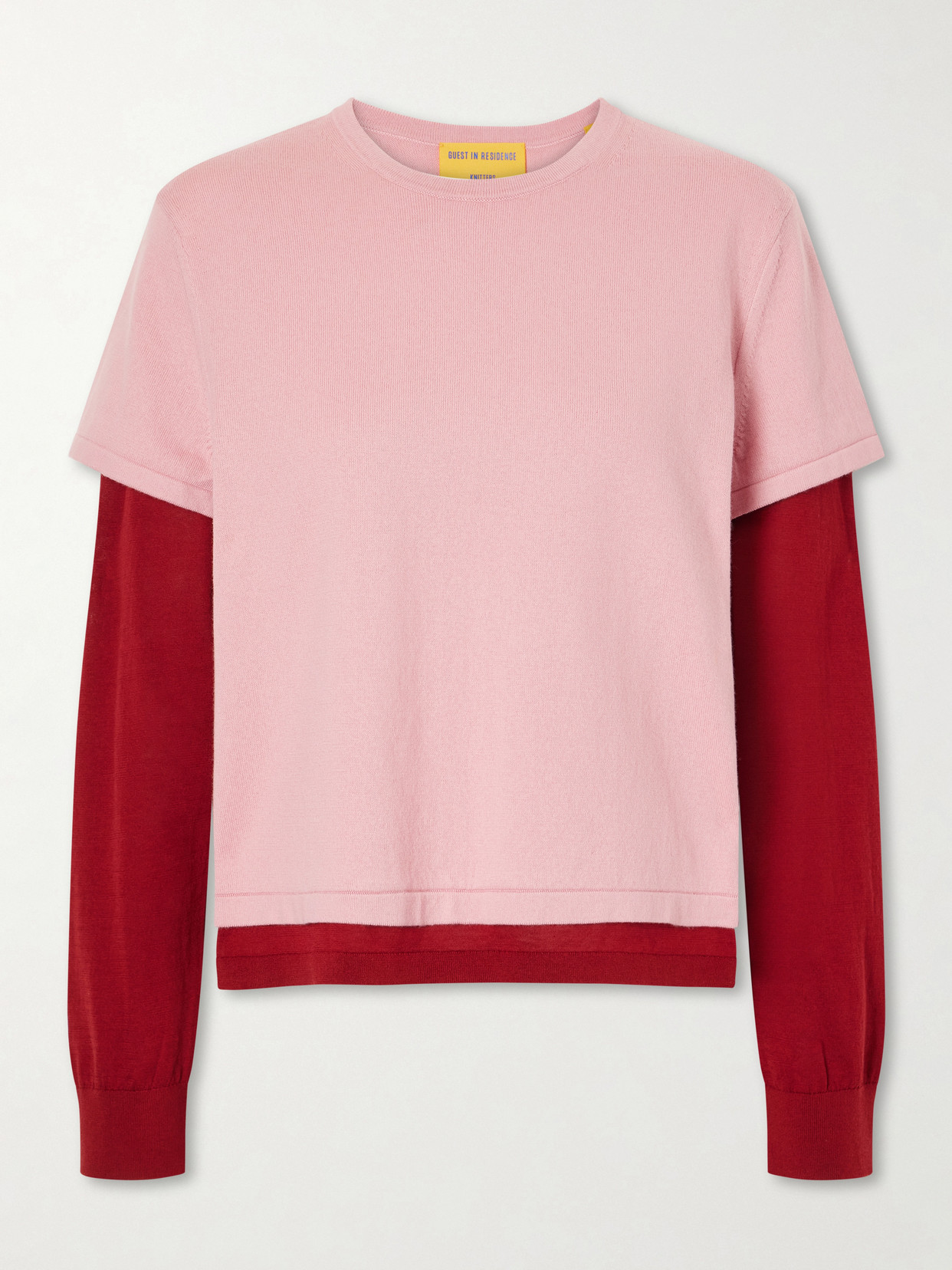 Guest In Residence Layer Cotton, Cashmere And Silk-blend Shirt In Pink
