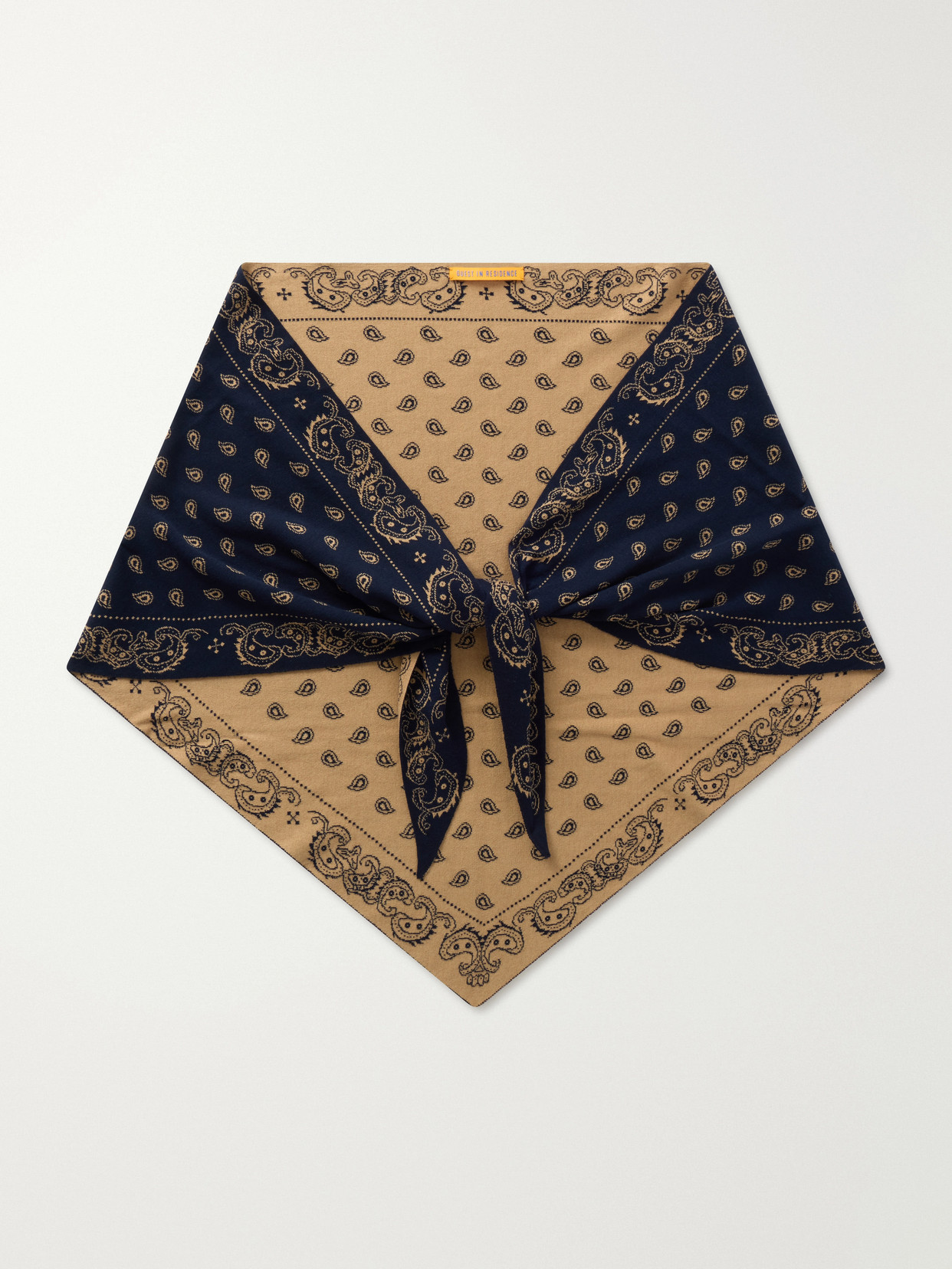 Guest In Residence - The Wild Rag Cotton And Silk-blend Jacquard Scarf - Blue