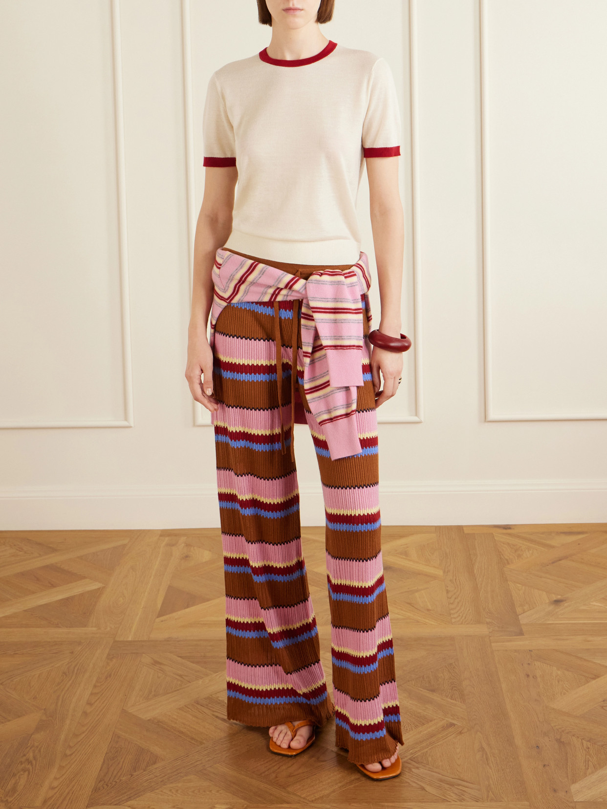 Airy Ringer Cashmere T-Shirt