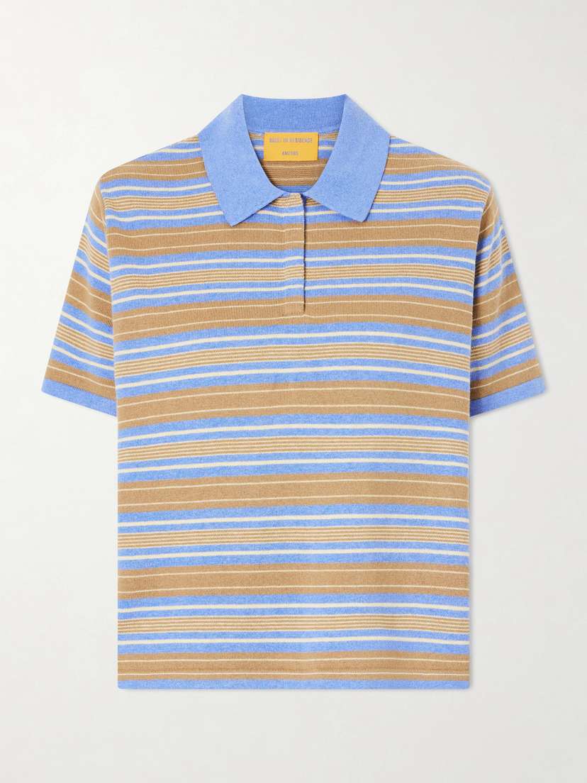 Guest In Residence Striped Cotton And Cashmere-blend Polo T-shirt | Thumbnail 6 Guest In Residence Striped Cotton And Cashmere-blend Polo T-shirt | Thumbnail 6