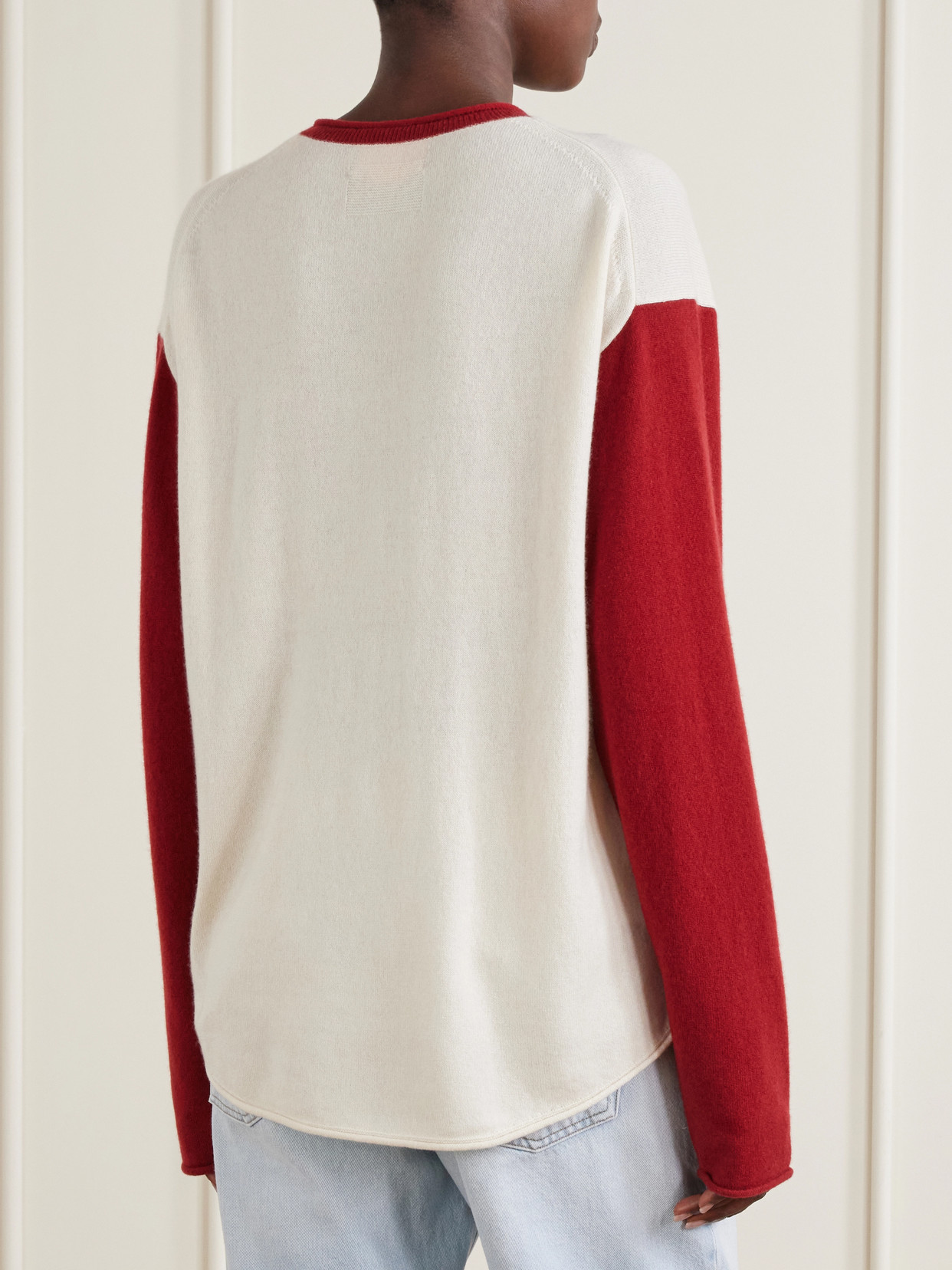 Baseball Two-Tone Cashmere Sweater