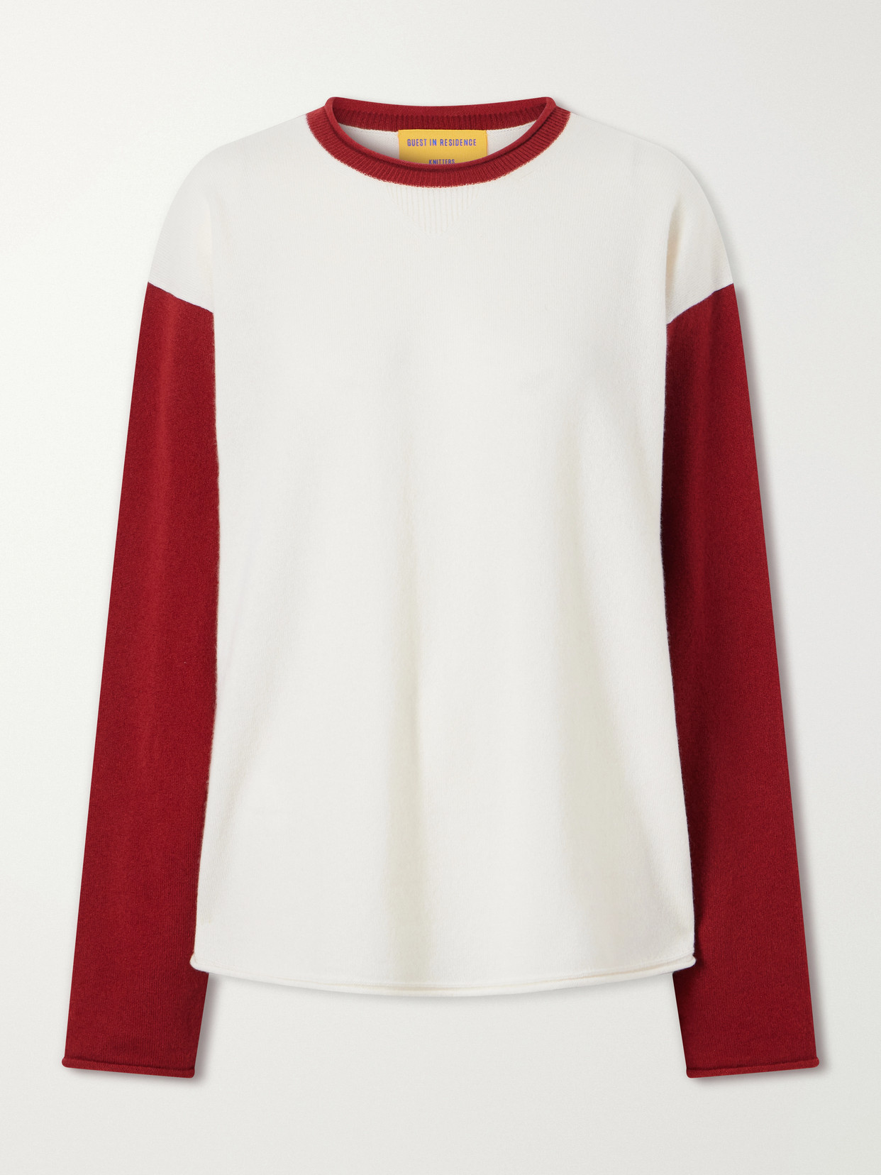 Baseball Two-Tone Cashmere Sweater