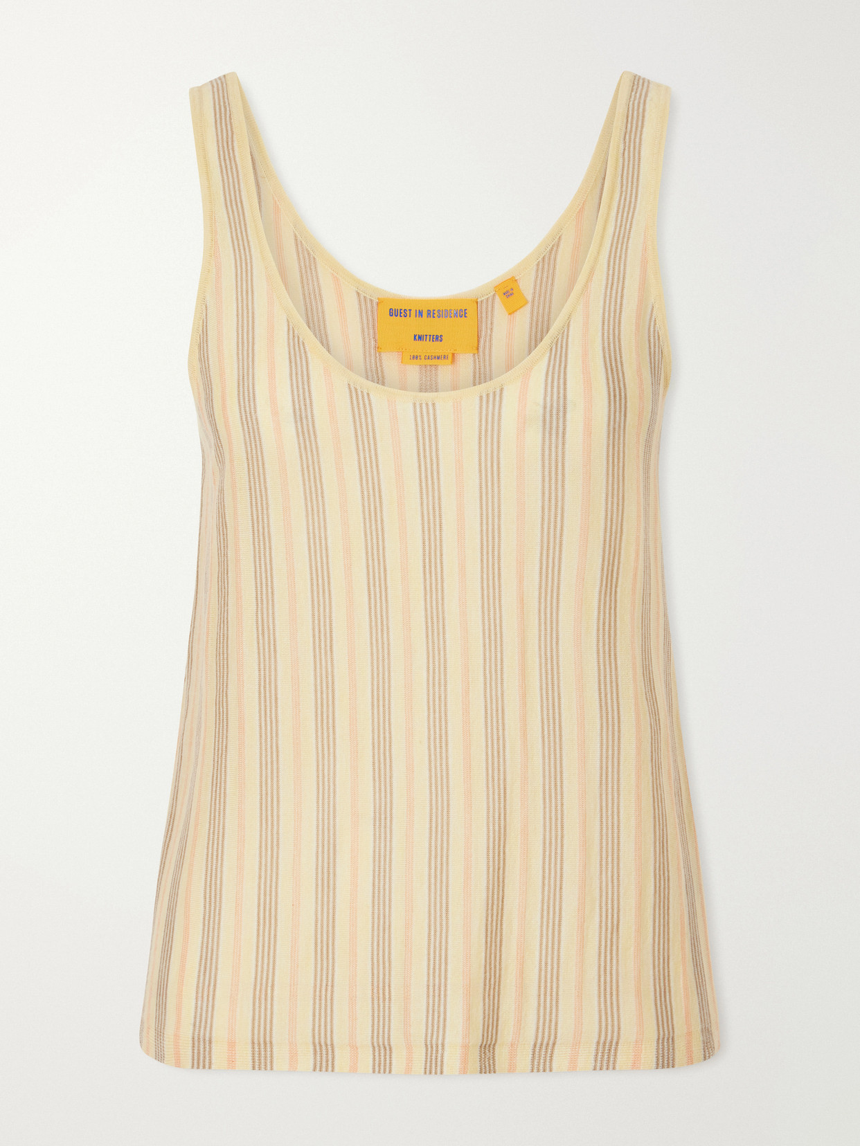 Guest In Residence Striped Cashmere Tank In Multi
