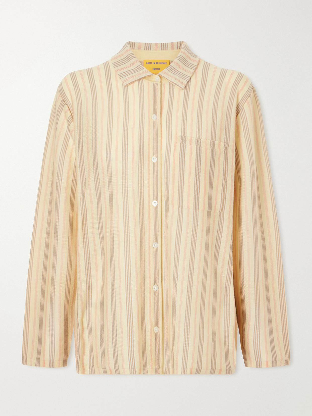 Guest In Residence - Showtime Striped Cashmere Shirt - Yellow