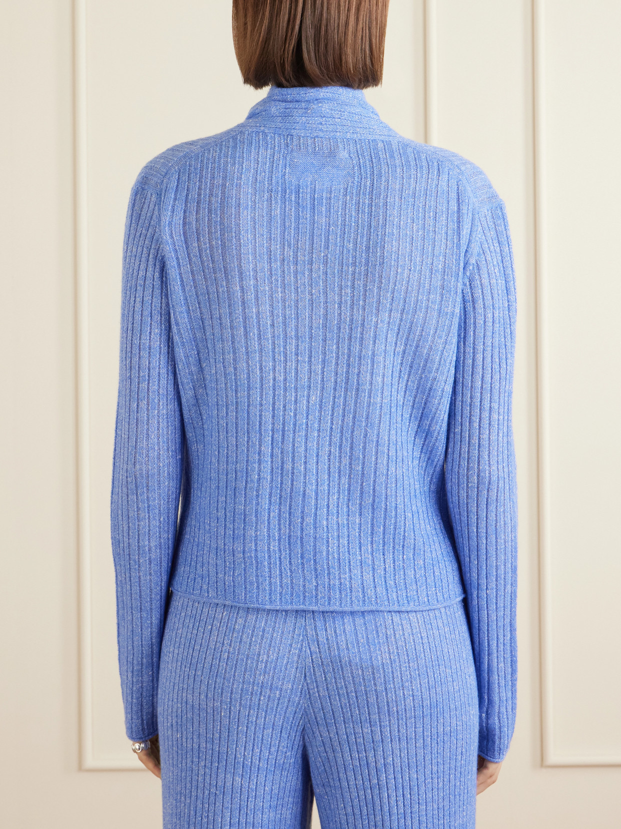 Stealth Ribbed Cashmere And Linen-Blend Cardigan