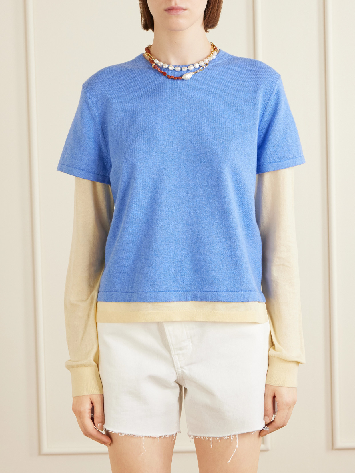 Layer Cotton, Cashmere And Silk Blend T-Shirt