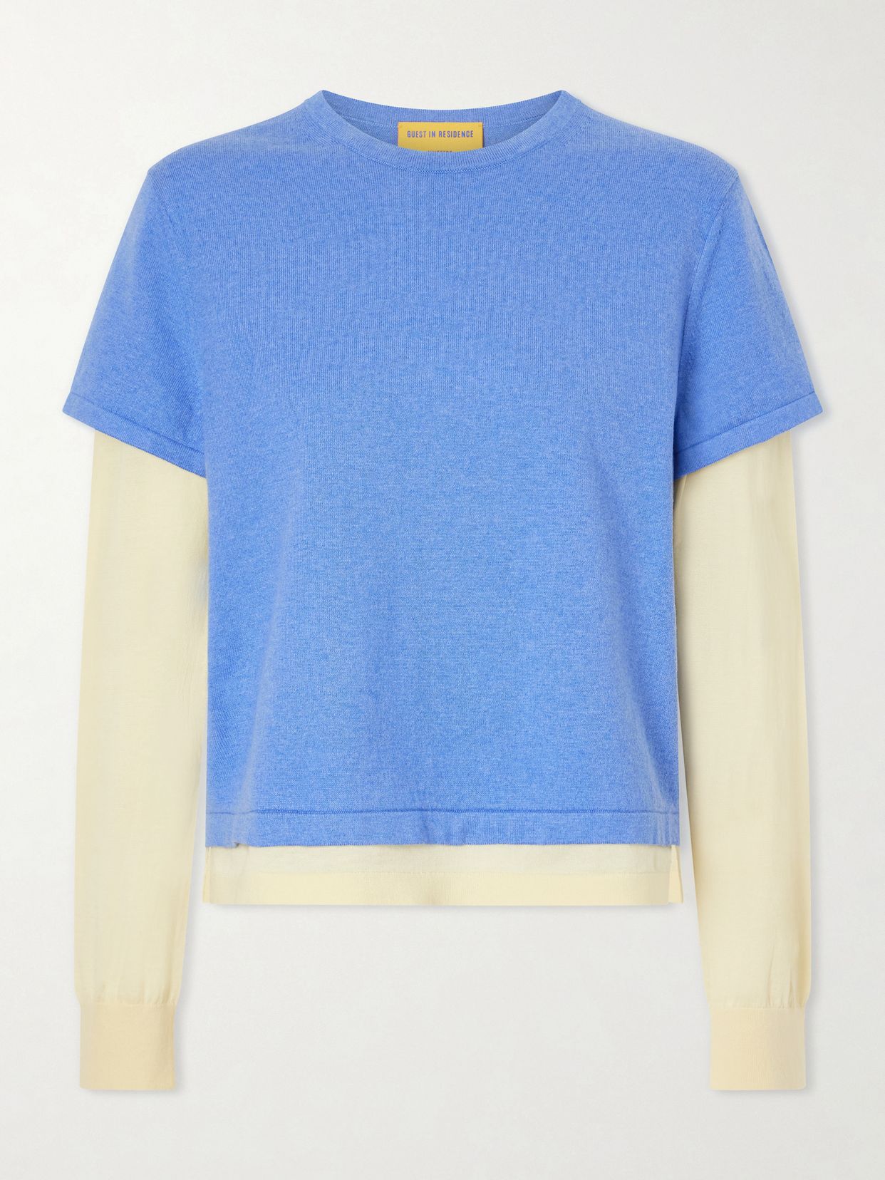 layer cotton cashmere and silk blend t shirt