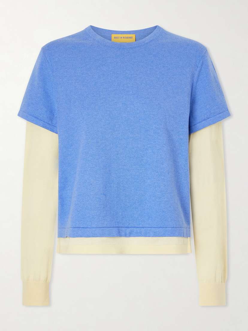 Guest In Residence Layer Cotton, Cashmere And Silk Blend T-shirt | Thumbnail 6 Guest In Residence Layer Cotton, Cashmere And Silk Blend T-shirt | Thumbnail 6